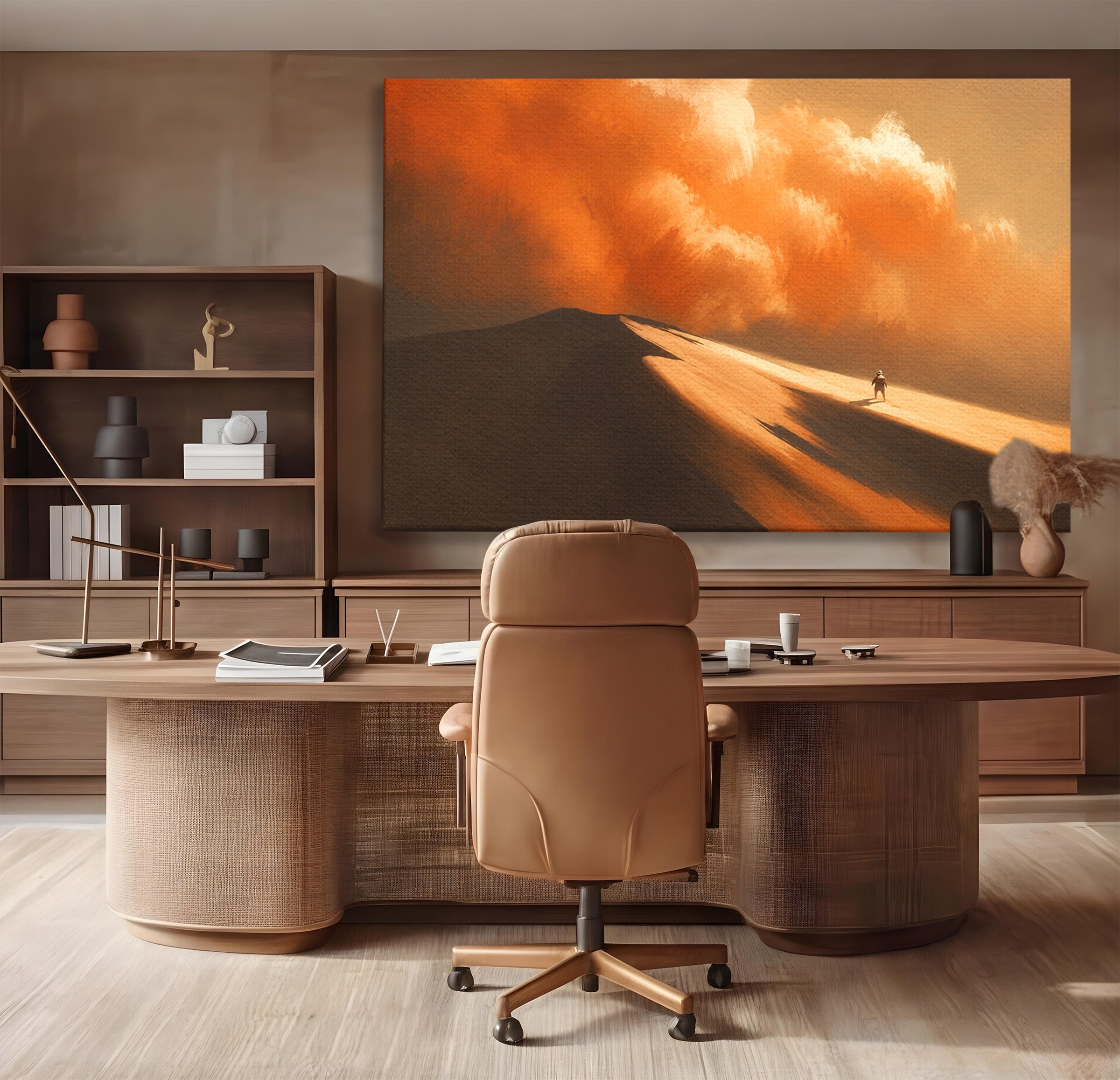 Tablou Canvas Premium LuxCanva® A1756, Calatorie In Desert, Desert, Peisaj, Aventura, Singuratate, Living, Culori Vibrante