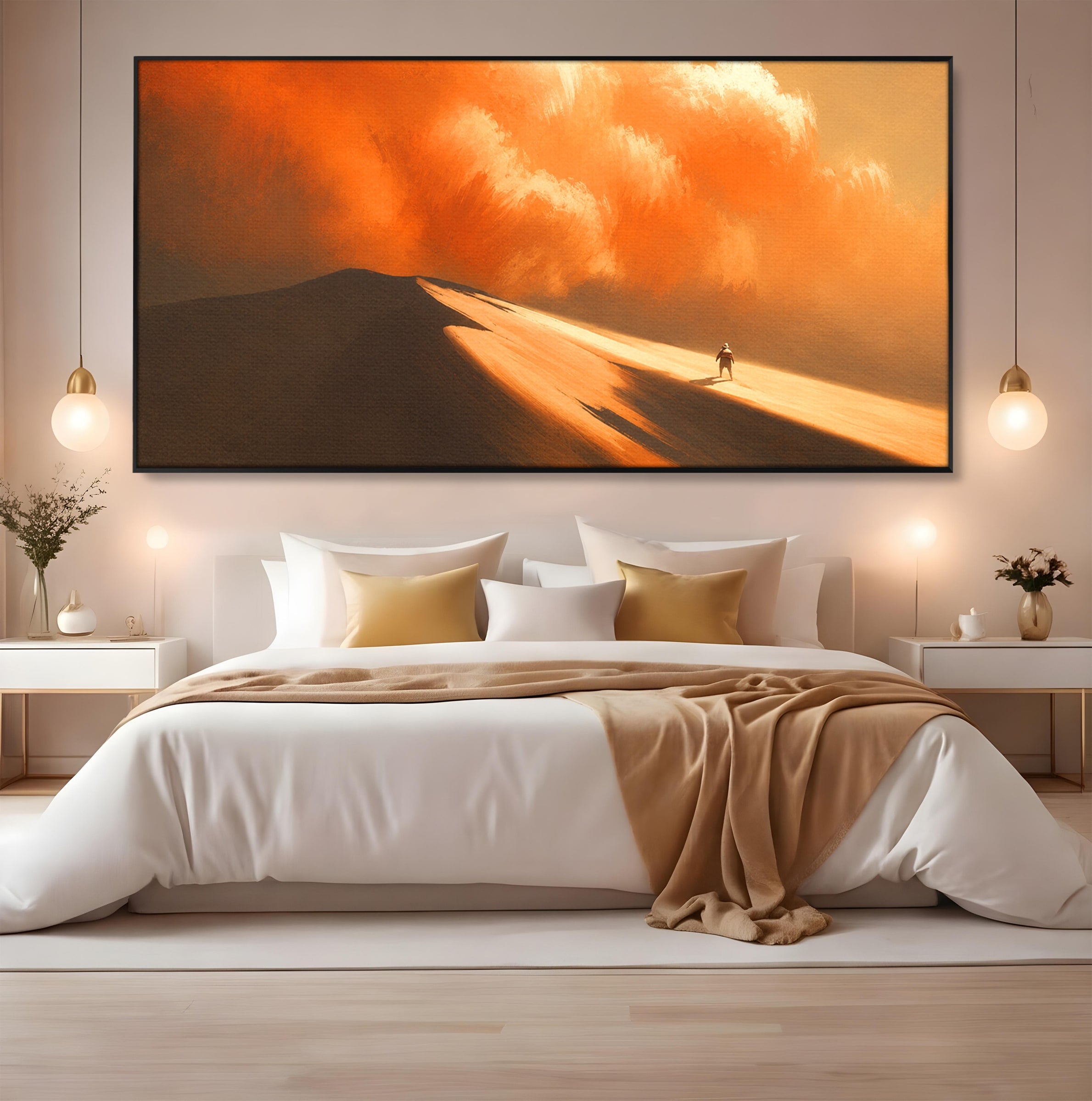 Tablou Canvas Premium LuxCanva® A1756, Calatorie In Desert, Desert, Peisaj, Aventura, Singuratate, Living, Culori Vibrante