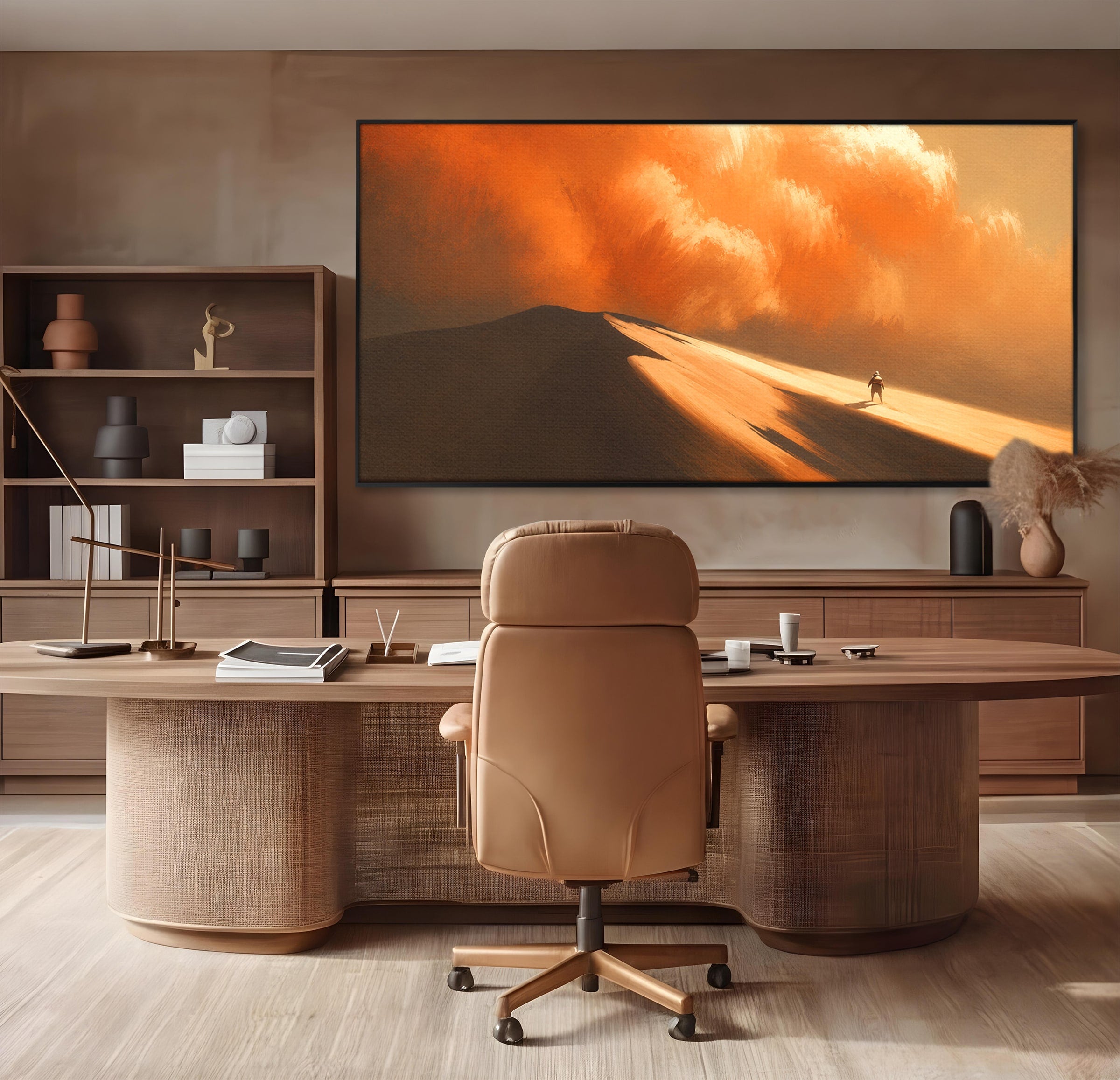 Tablou Canvas Premium LuxCanva® A1756, Calatorie In Desert, Desert, Peisaj, Aventura, Singuratate, Living, Culori Vibrante
