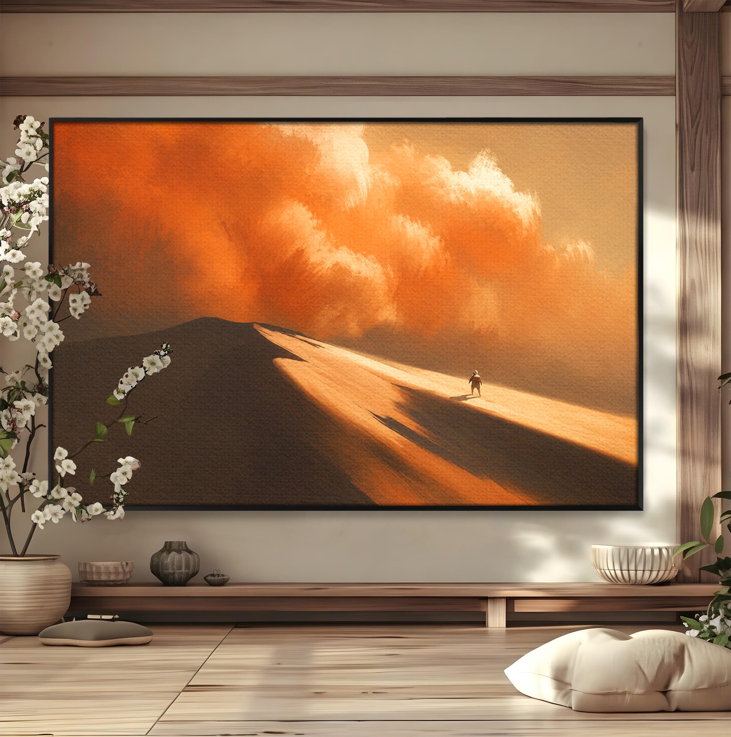 Tablou Canvas Premium LuxCanva® A1756, Calatorie In Desert, Desert, Peisaj, Aventura, Singuratate, Living, Culori Vibrante