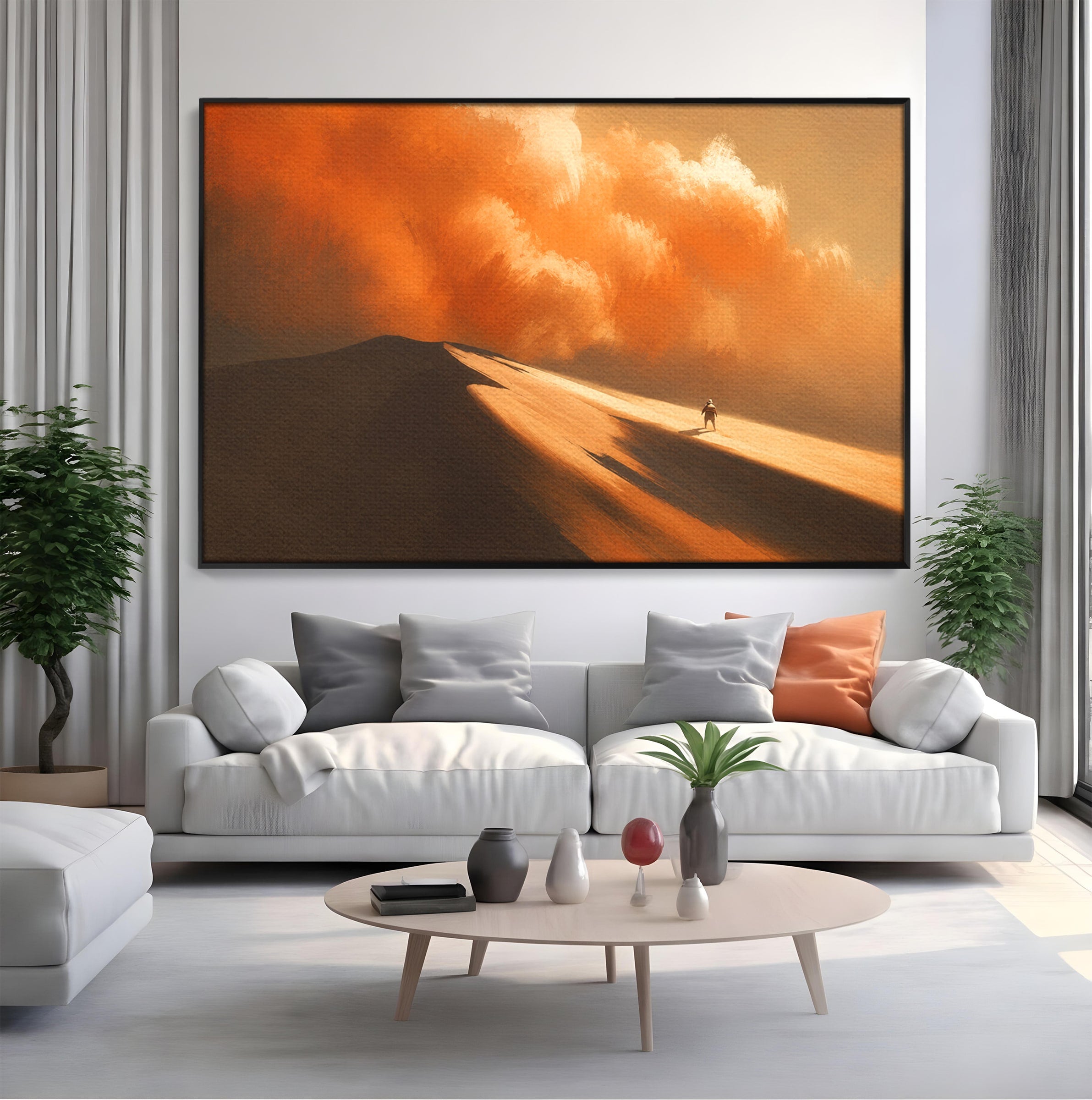 Tablou Canvas Premium LuxCanva® A1756, Calatorie In Desert, Desert, Peisaj, Aventura, Singuratate, Living, Culori Vibrante