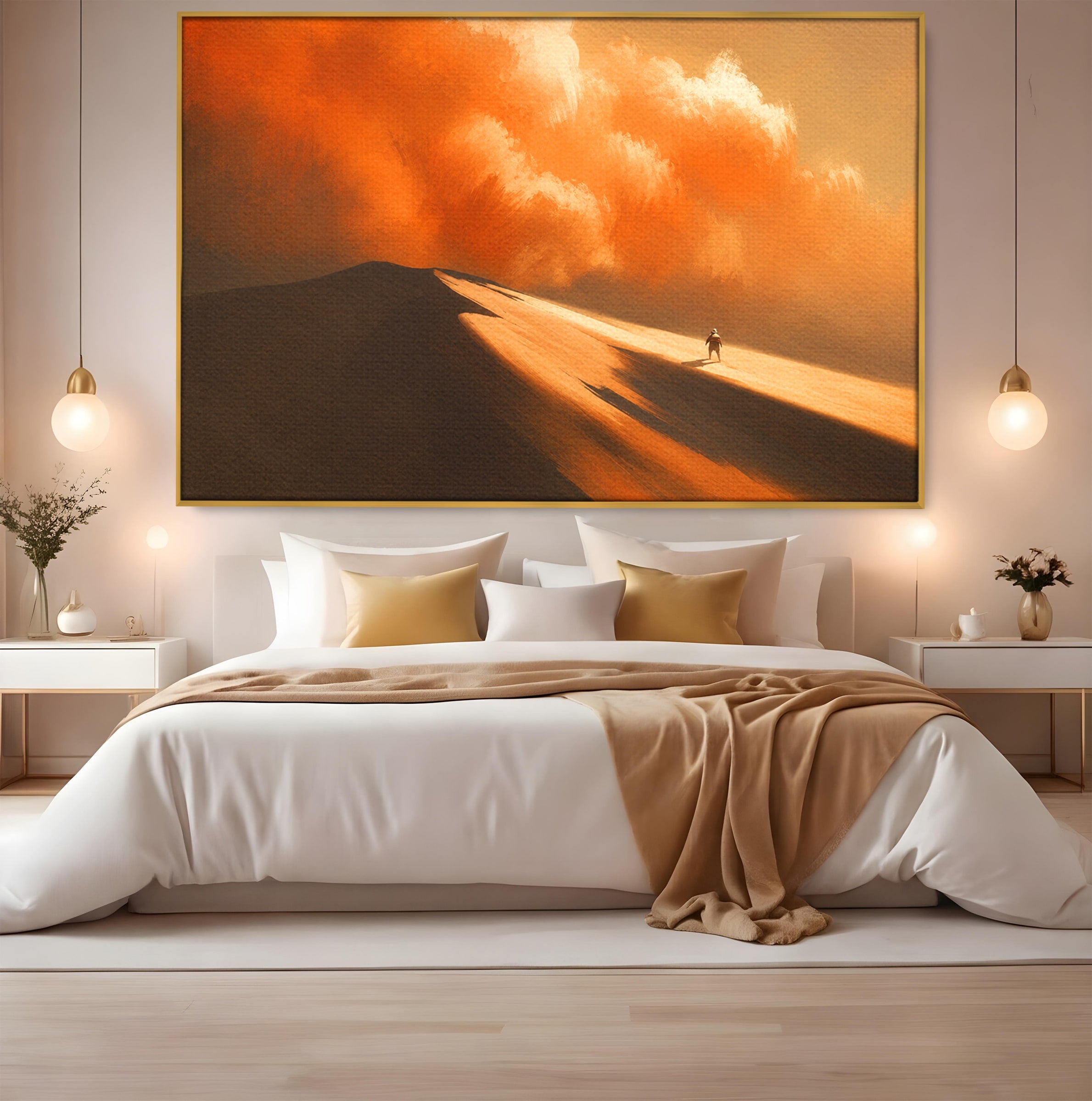 Tablou Canvas Premium LuxCanva® A1756, Calatorie In Desert, Desert, Peisaj, Aventura, Singuratate, Living, Culori Vibrante