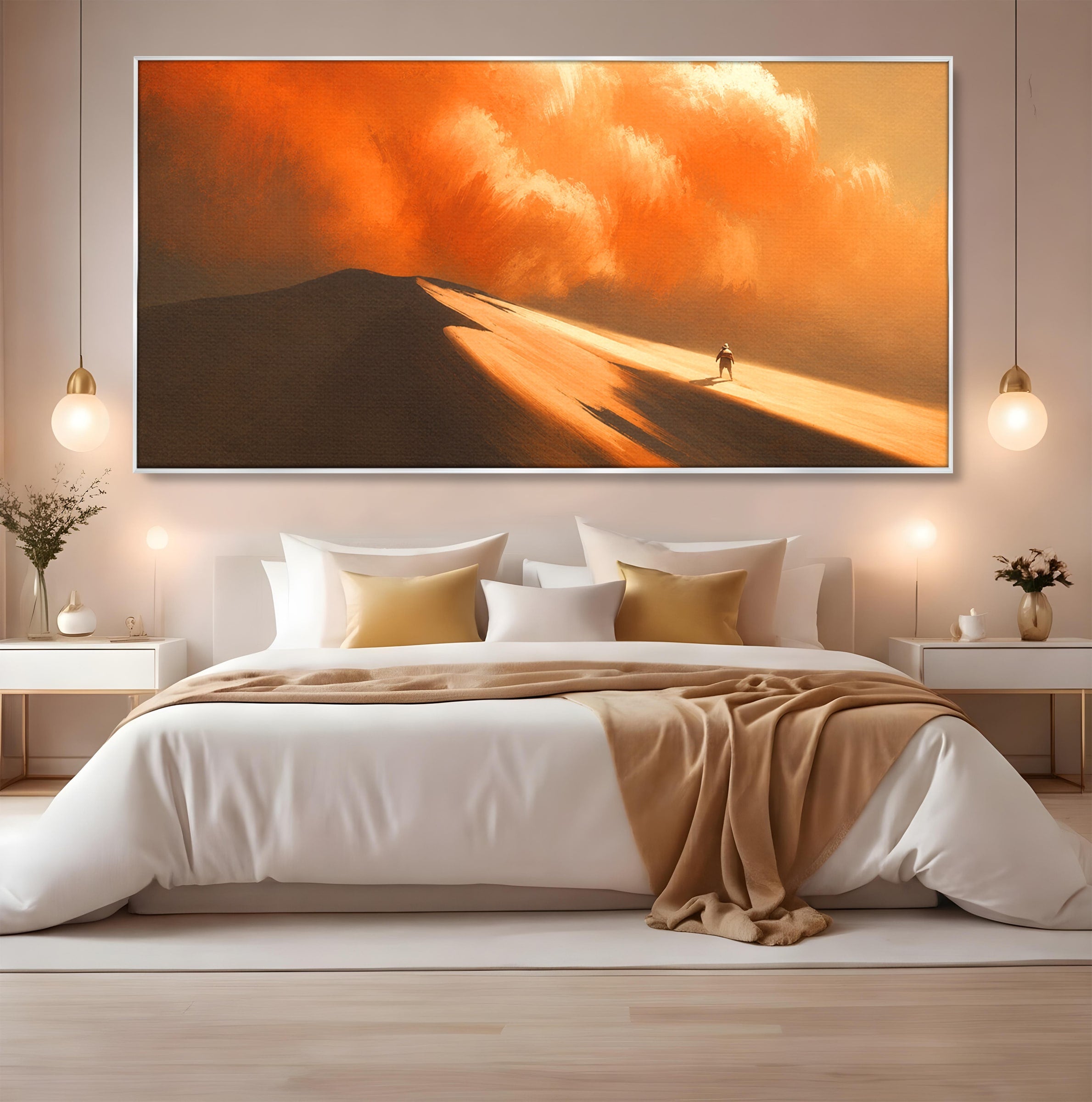 Tablou Canvas Premium LuxCanva® A1756, Calatorie In Desert, Desert, Peisaj, Aventura, Singuratate, Living, Culori Vibrante