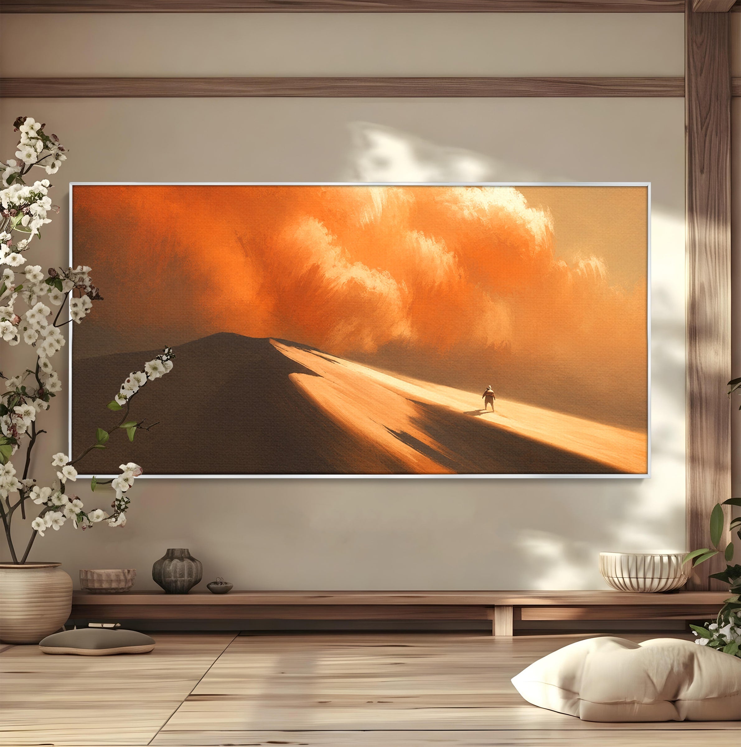 Tablou Canvas Premium LuxCanva® A1756, Calatorie In Desert, Desert, Peisaj, Aventura, Singuratate, Living, Culori Vibrante