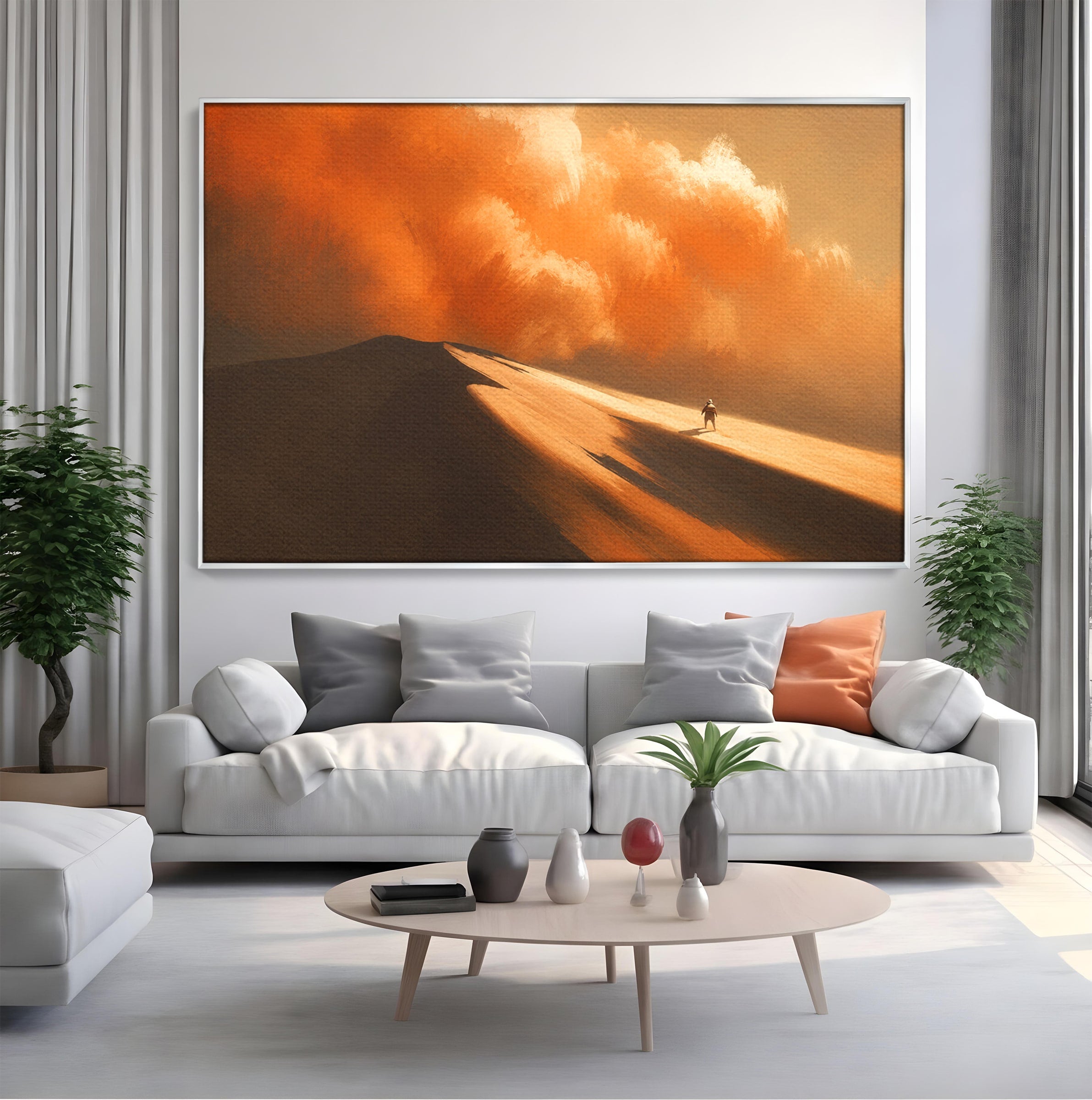 Tablou Canvas Premium LuxCanva® A1756, Calatorie In Desert, Desert, Peisaj, Aventura, Singuratate, Living, Culori Vibrante