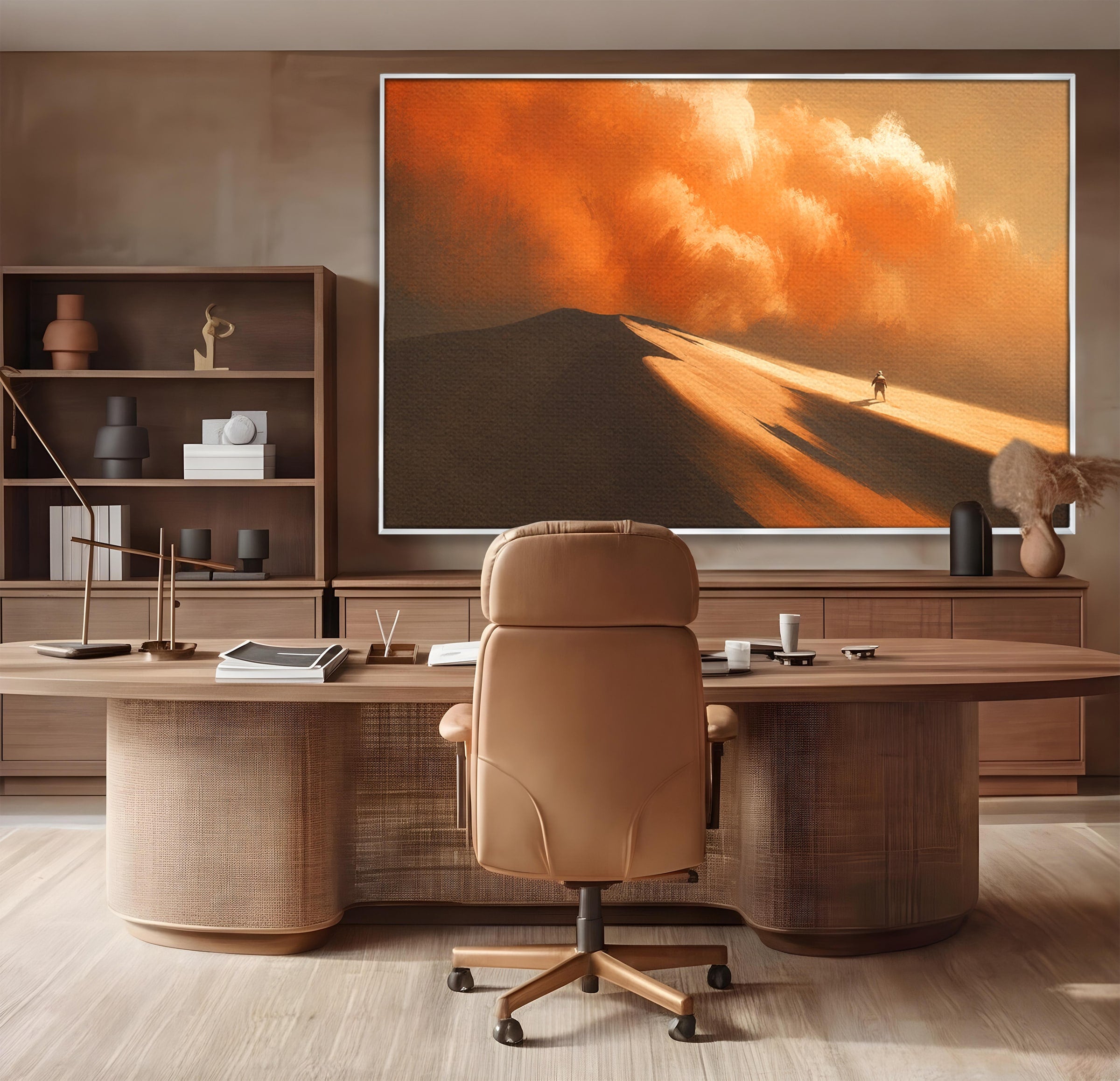 Tablou Canvas Premium LuxCanva® A1756, Calatorie In Desert, Desert, Peisaj, Aventura, Singuratate, Living, Culori Vibrante
