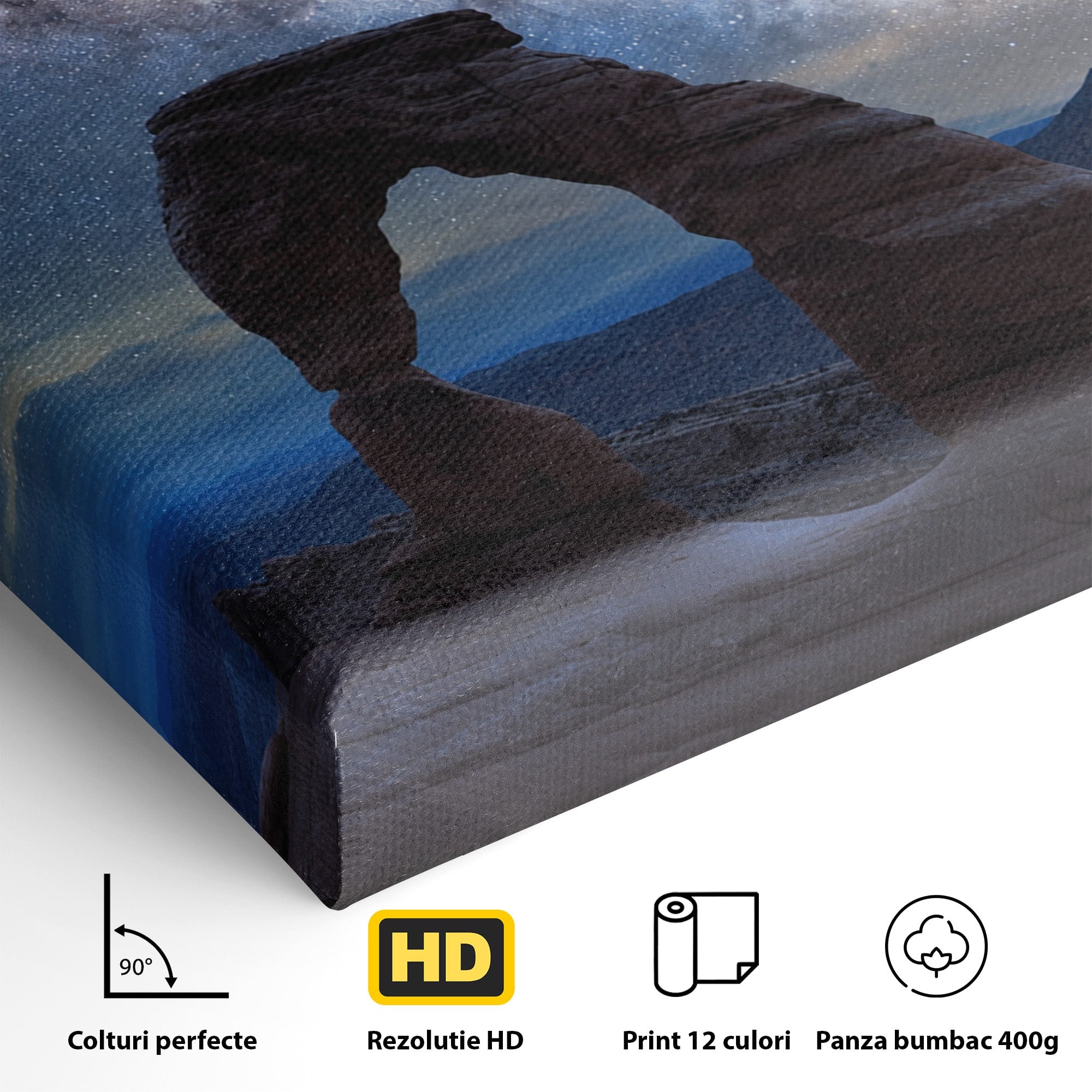 Tablou Canvas Premium LuxCanva® A1757, Arcul Sub Calea Lactee, Arcul, Calea Lactee, Peisaj, Noapte, Living, Dormitor, Culori Vibrante