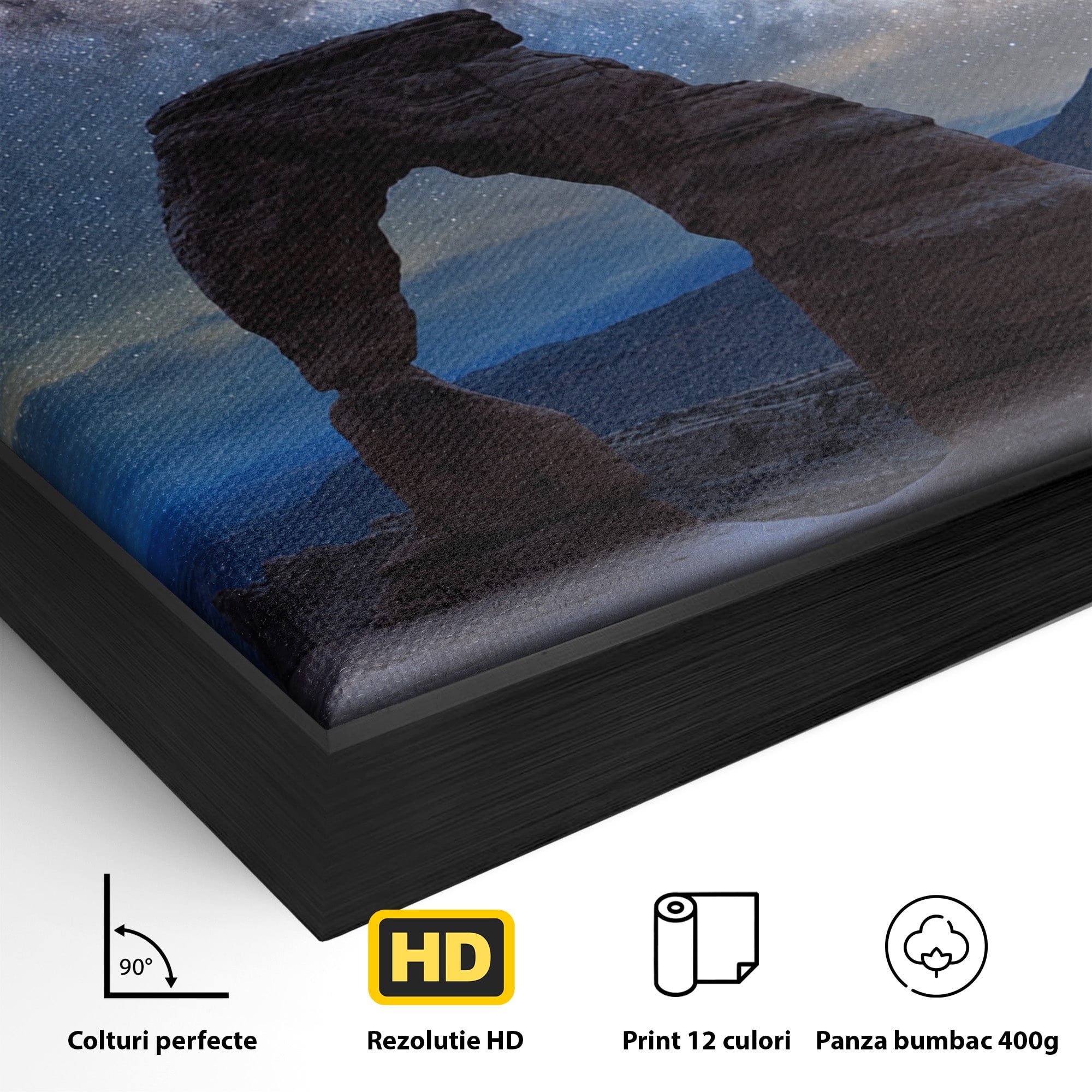 Tablou Canvas Premium LuxCanva® A1757, Arcul Sub Calea Lactee, Arcul, Calea Lactee, Peisaj, Noapte, Living, Dormitor, Culori Vibrante