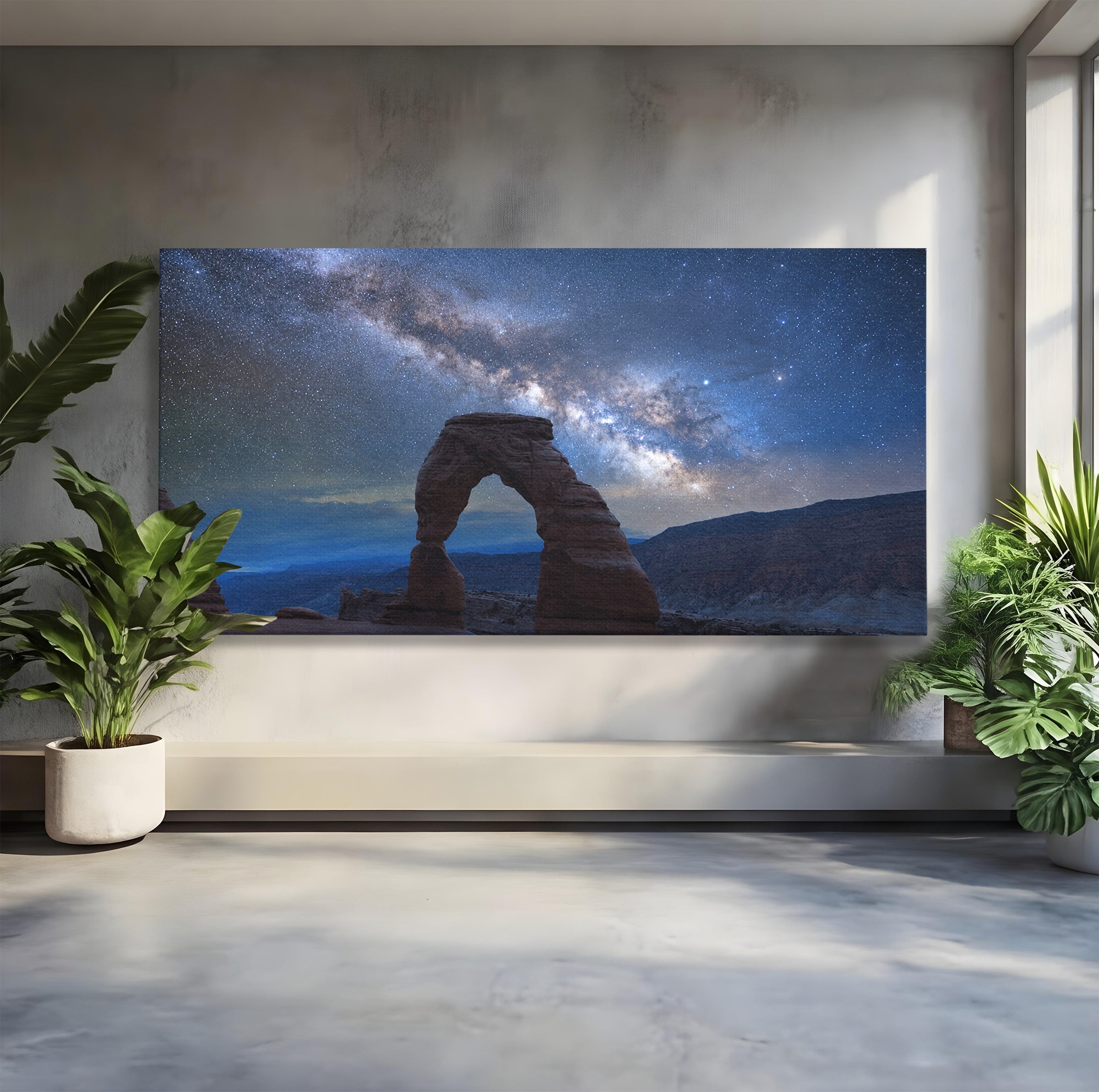 Tablou Canvas Premium LuxCanva® A1757, Arcul Sub Calea Lactee, Arcul, Calea Lactee, Peisaj, Noapte, Living, Dormitor, Culori Vibrante