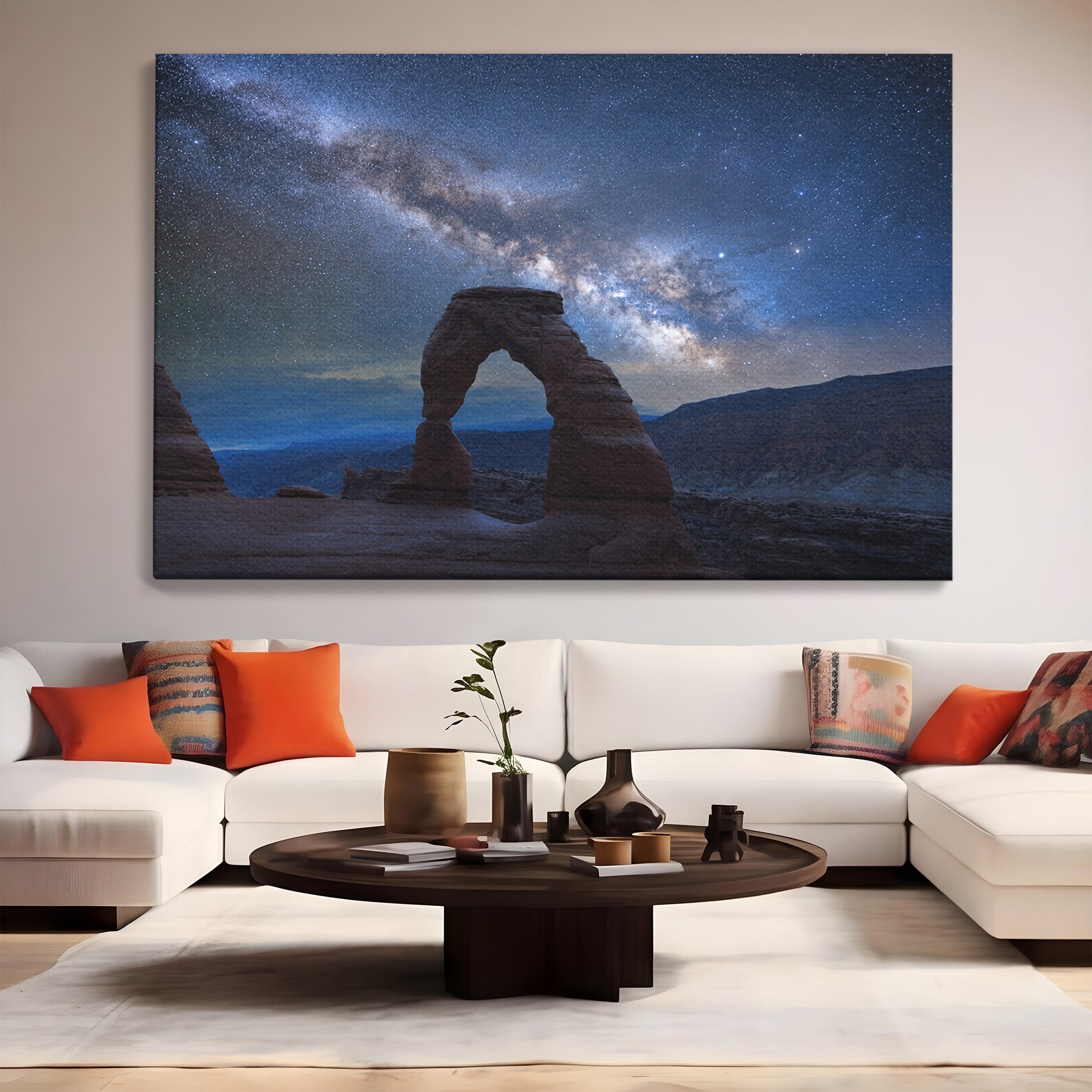 Tablou Canvas Premium LuxCanva® A1757, Arcul Sub Calea Lactee, Arcul, Calea Lactee, Peisaj, Noapte, Living, Dormitor, Culori Vibrante