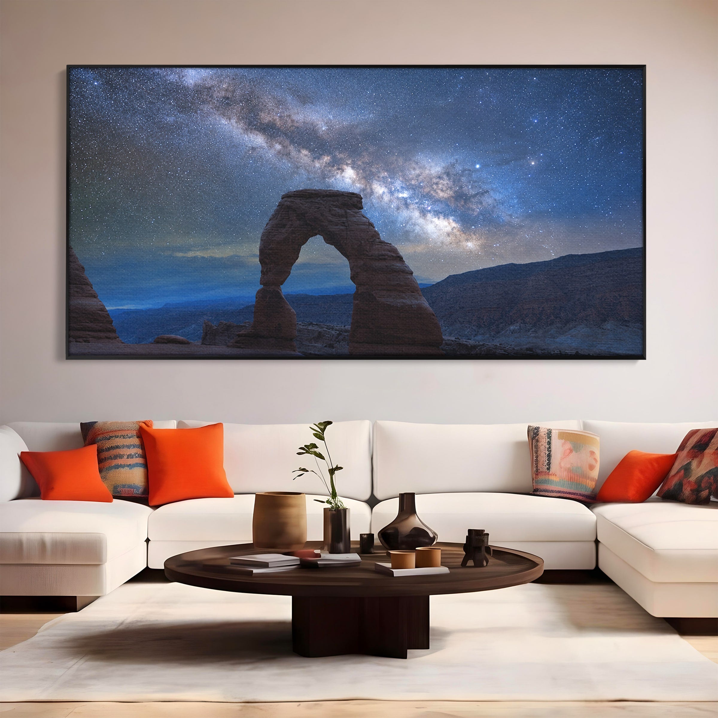 Tablou Canvas Premium LuxCanva® A1757, Arcul Sub Calea Lactee, Arcul, Calea Lactee, Peisaj, Noapte, Living, Dormitor, Culori Vibrante