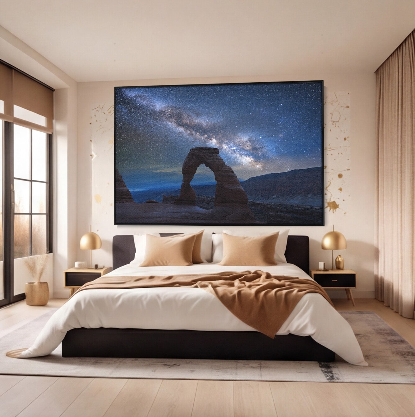 Tablou Canvas Premium LuxCanva® A1757, Arcul Sub Calea Lactee, Arcul, Calea Lactee, Peisaj, Noapte, Living, Dormitor, Culori Vibrante