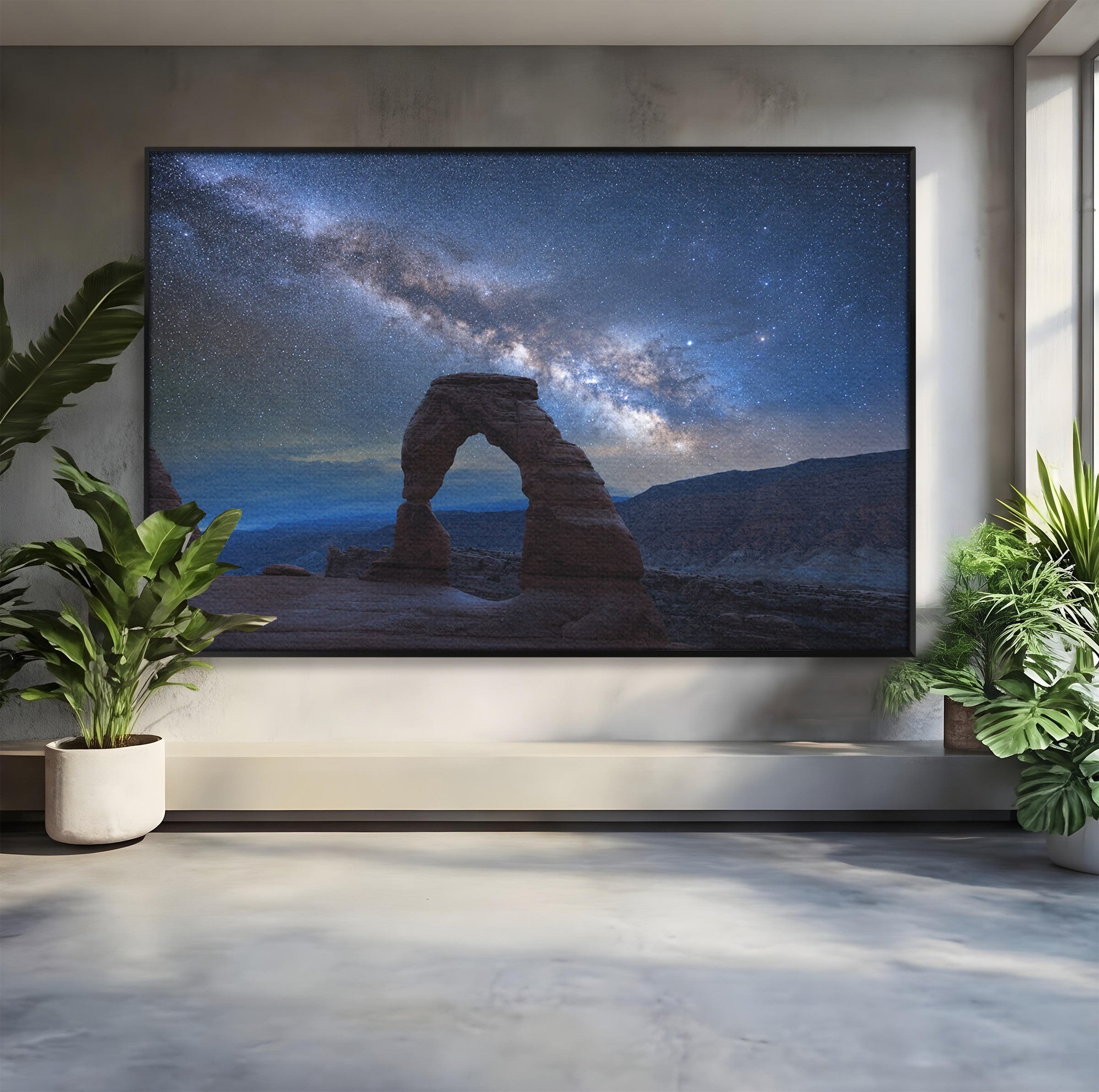 Tablou Canvas Premium LuxCanva® A1757, Arcul Sub Calea Lactee, Arcul, Calea Lactee, Peisaj, Noapte, Living, Dormitor, Culori Vibrante