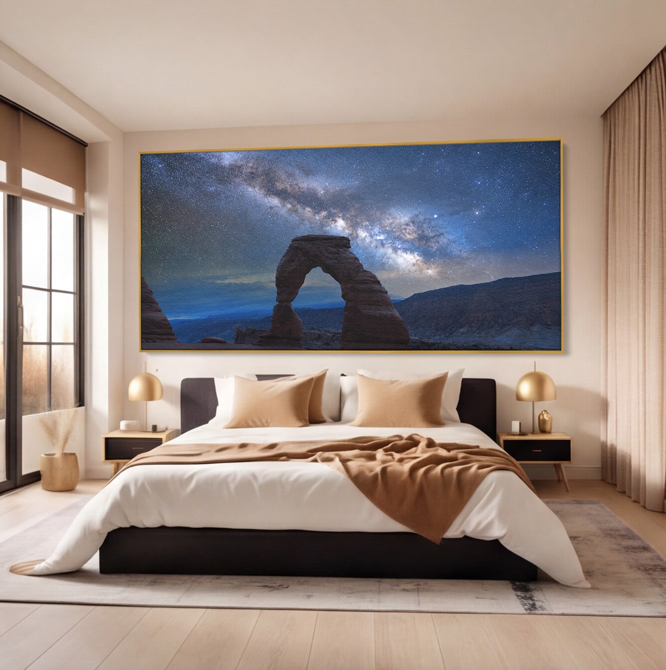 Tablou Canvas Premium LuxCanva® A1757, Arcul Sub Calea Lactee, Arcul, Calea Lactee, Peisaj, Noapte, Living, Dormitor, Culori Vibrante