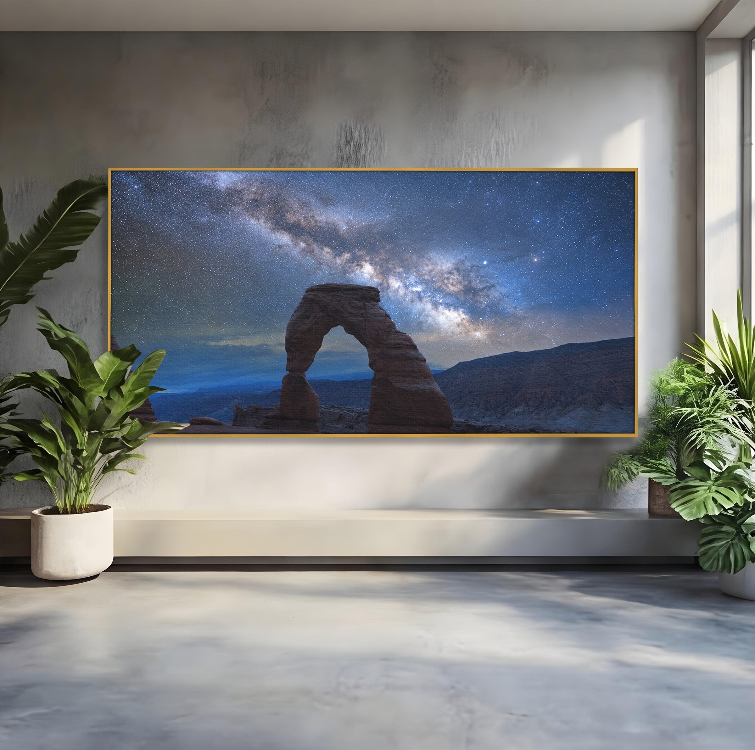 Tablou Canvas Premium LuxCanva® A1757, Arcul Sub Calea Lactee, Arcul, Calea Lactee, Peisaj, Noapte, Living, Dormitor, Culori Vibrante