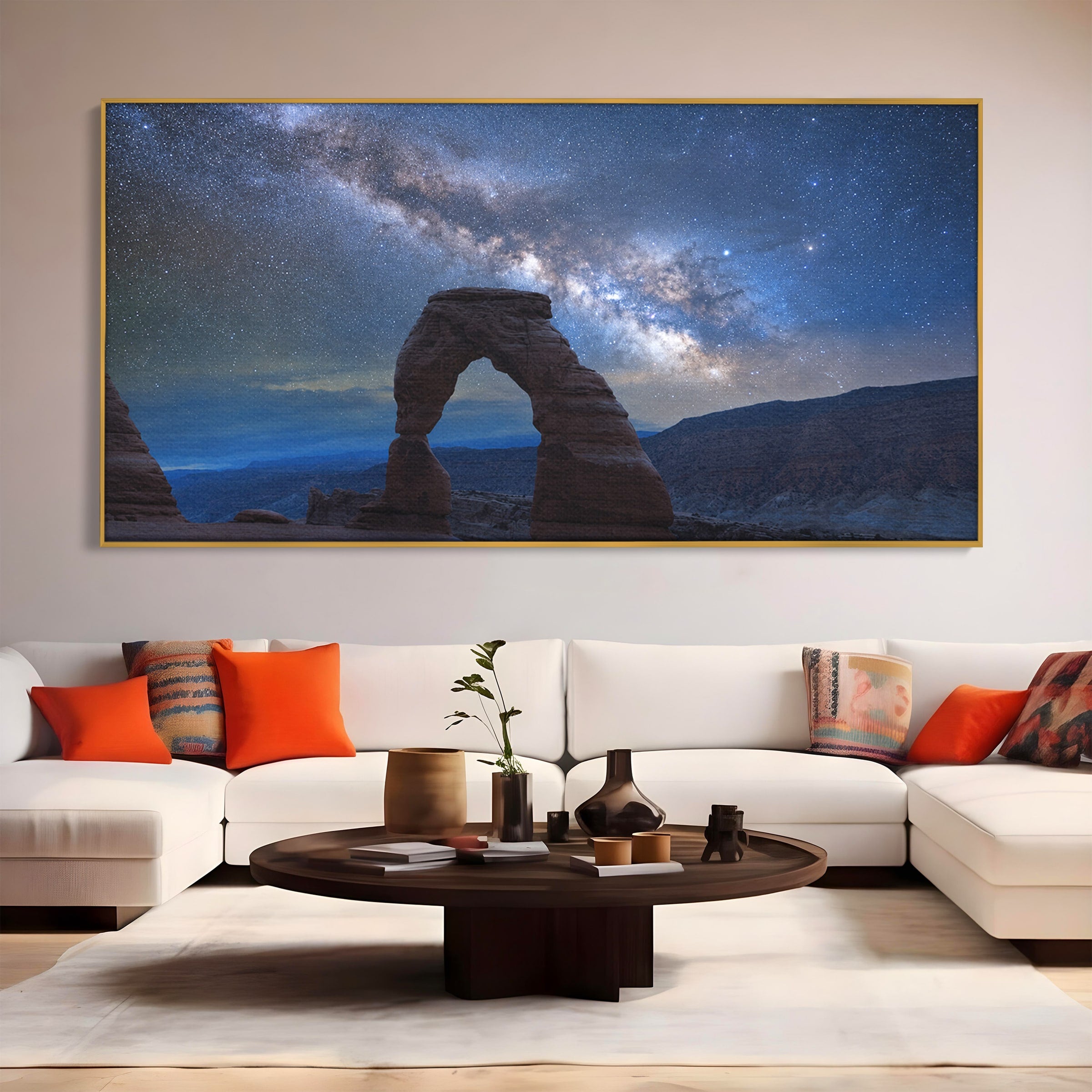 Tablou Canvas Premium LuxCanva® A1757, Arcul Sub Calea Lactee, Arcul, Calea Lactee, Peisaj, Noapte, Living, Dormitor, Culori Vibrante