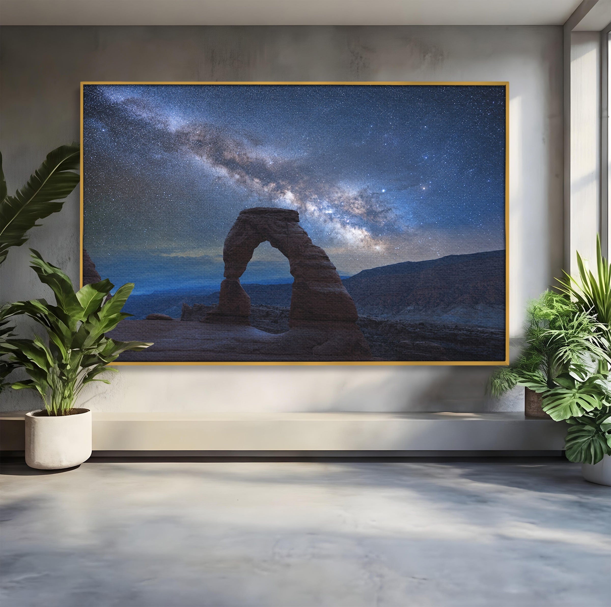 Tablou Canvas Premium LuxCanva® A1757, Arcul Sub Calea Lactee, Arcul, Calea Lactee, Peisaj, Noapte, Living, Dormitor, Culori Vibrante