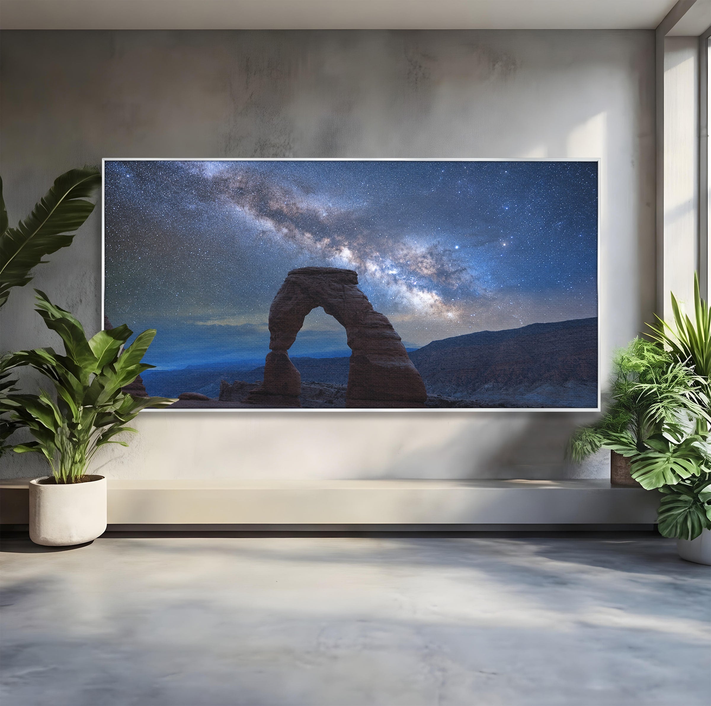 Tablou Canvas Premium LuxCanva® A1757, Arcul Sub Calea Lactee, Arcul, Calea Lactee, Peisaj, Noapte, Living, Dormitor, Culori Vibrante