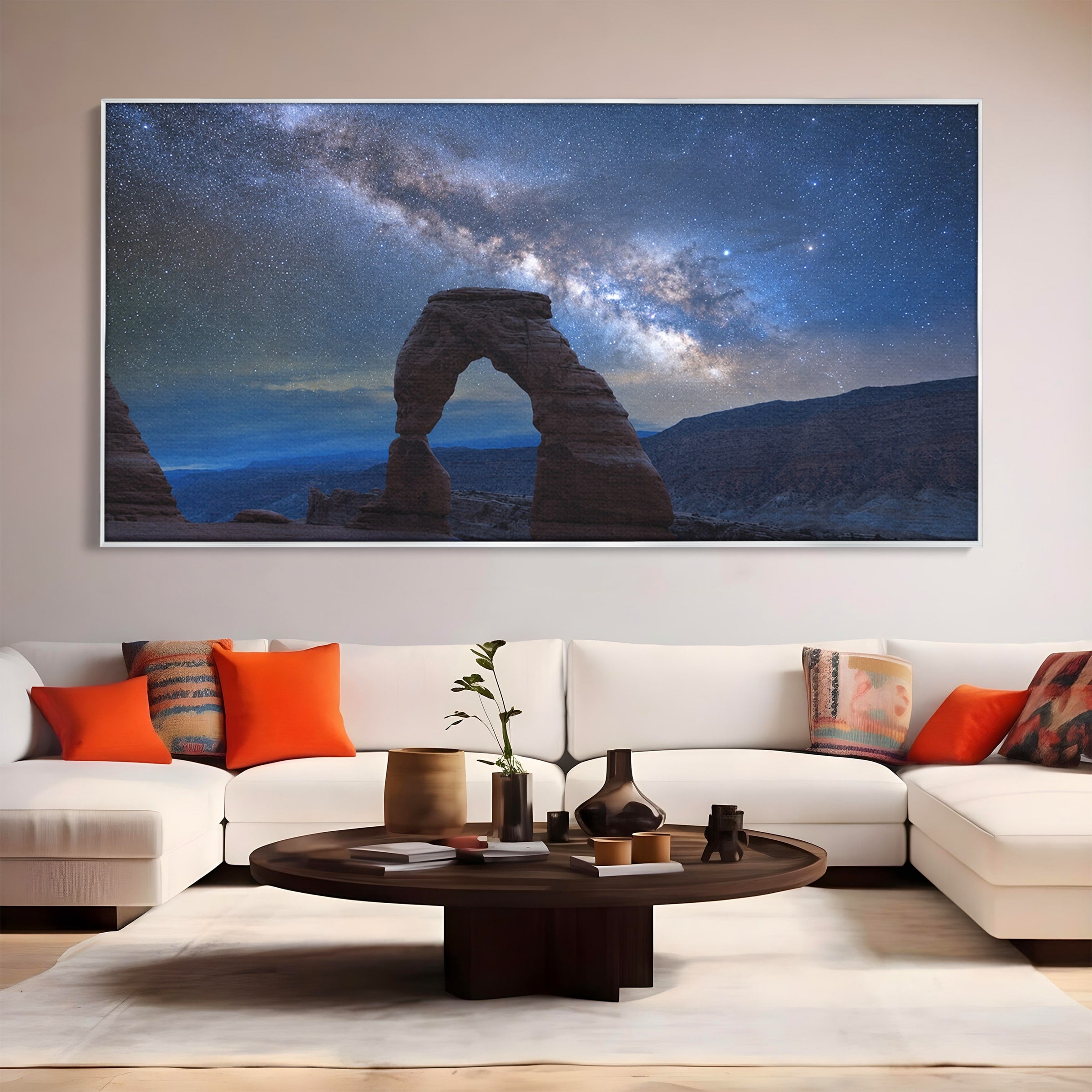 Tablou Canvas Premium LuxCanva® A1757, Arcul Sub Calea Lactee, Arcul, Calea Lactee, Peisaj, Noapte, Living, Dormitor, Culori Vibrante