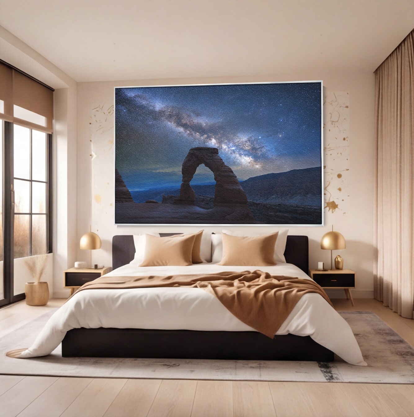 Tablou Canvas Premium LuxCanva® A1757, Arcul Sub Calea Lactee, Arcul, Calea Lactee, Peisaj, Noapte, Living, Dormitor, Culori Vibrante