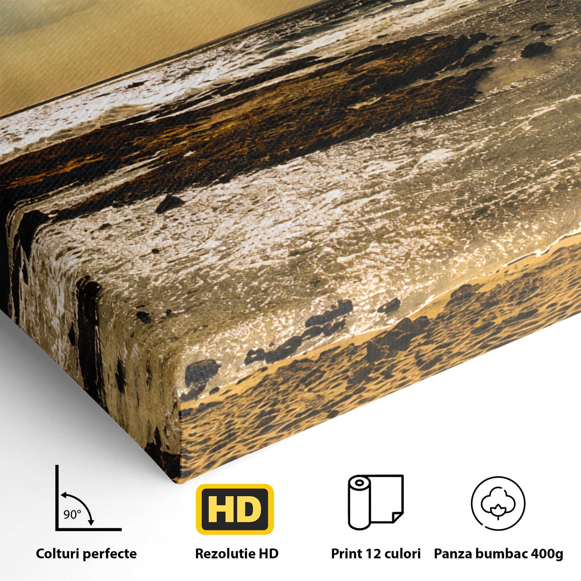 Tablou Canvas Premium LuxCanva® A1759, Apus Pe Tarmul Marii, Apus, Mare, Peisaj, Natura, Living, Culori Vibrante