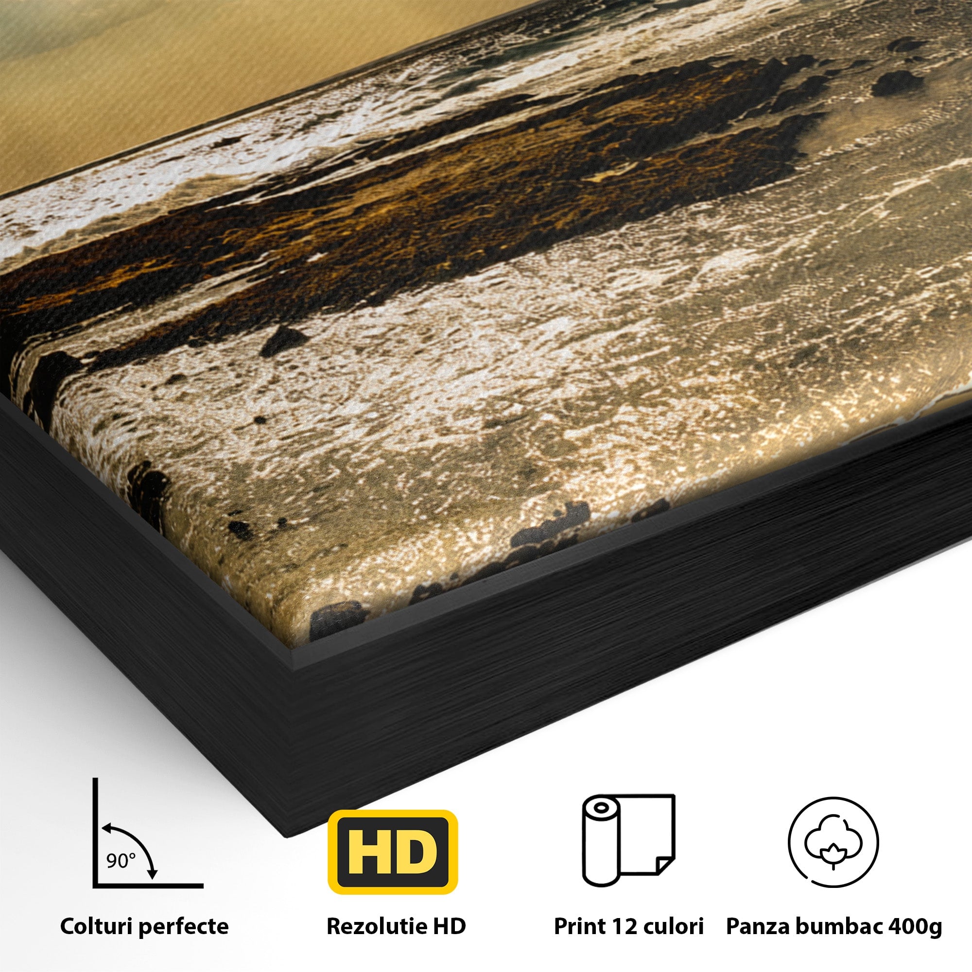 Tablou Canvas Premium LuxCanva® A1759, Apus Pe Tarmul Marii, Apus, Mare, Peisaj, Natura, Living, Culori Vibrante