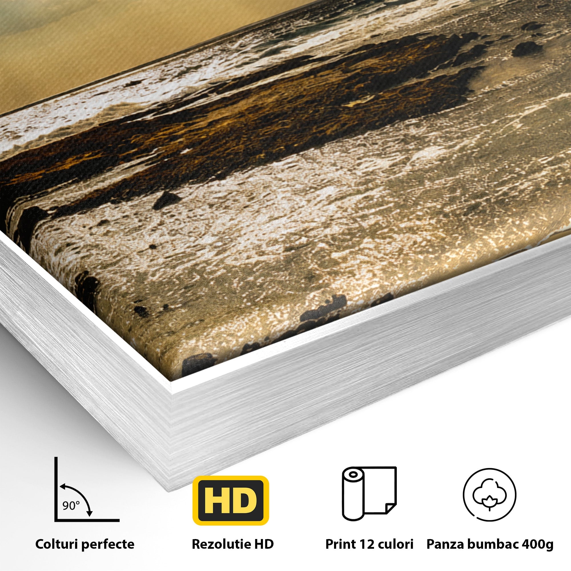 Tablou Canvas Premium LuxCanva® A1759, Apus Pe Tarmul Marii, Apus, Mare, Peisaj, Natura, Living, Culori Vibrante