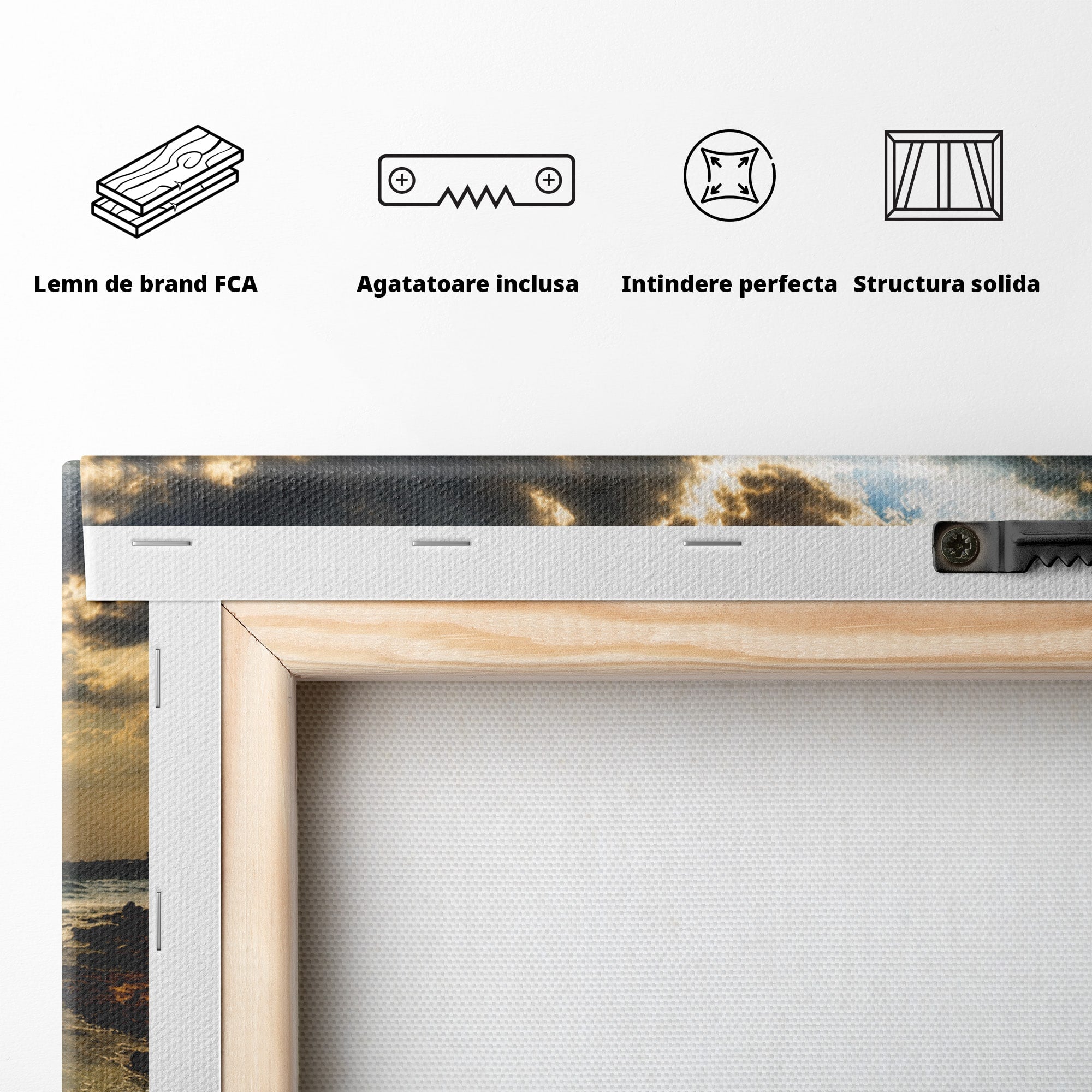 Tablou Canvas Premium LuxCanva® A1759, Apus Pe Tarmul Marii, Apus, Mare, Peisaj, Natura, Living, Culori Vibrante
