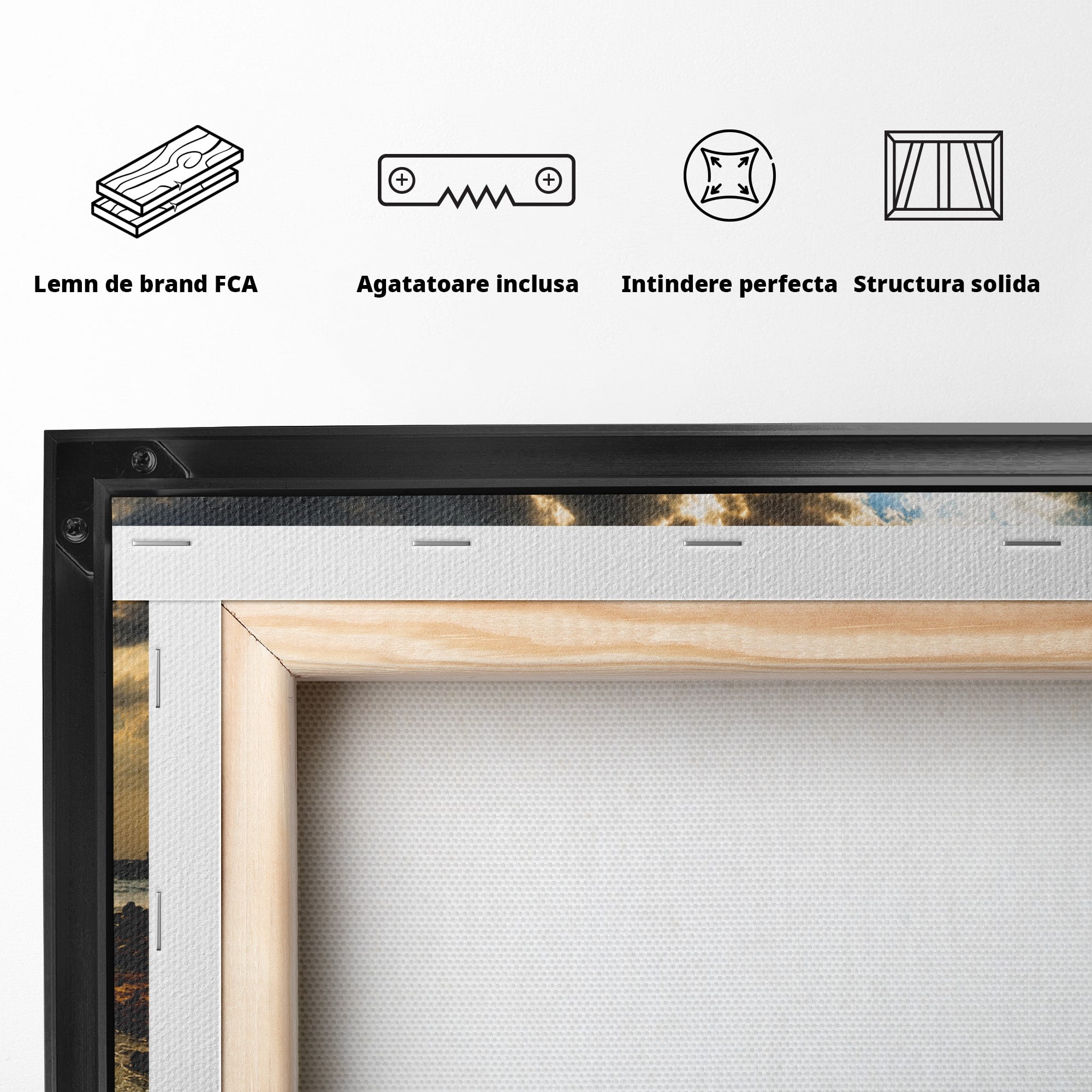 Tablou Canvas Premium LuxCanva® A1759, Apus Pe Tarmul Marii, Apus, Mare, Peisaj, Natura, Living, Culori Vibrante