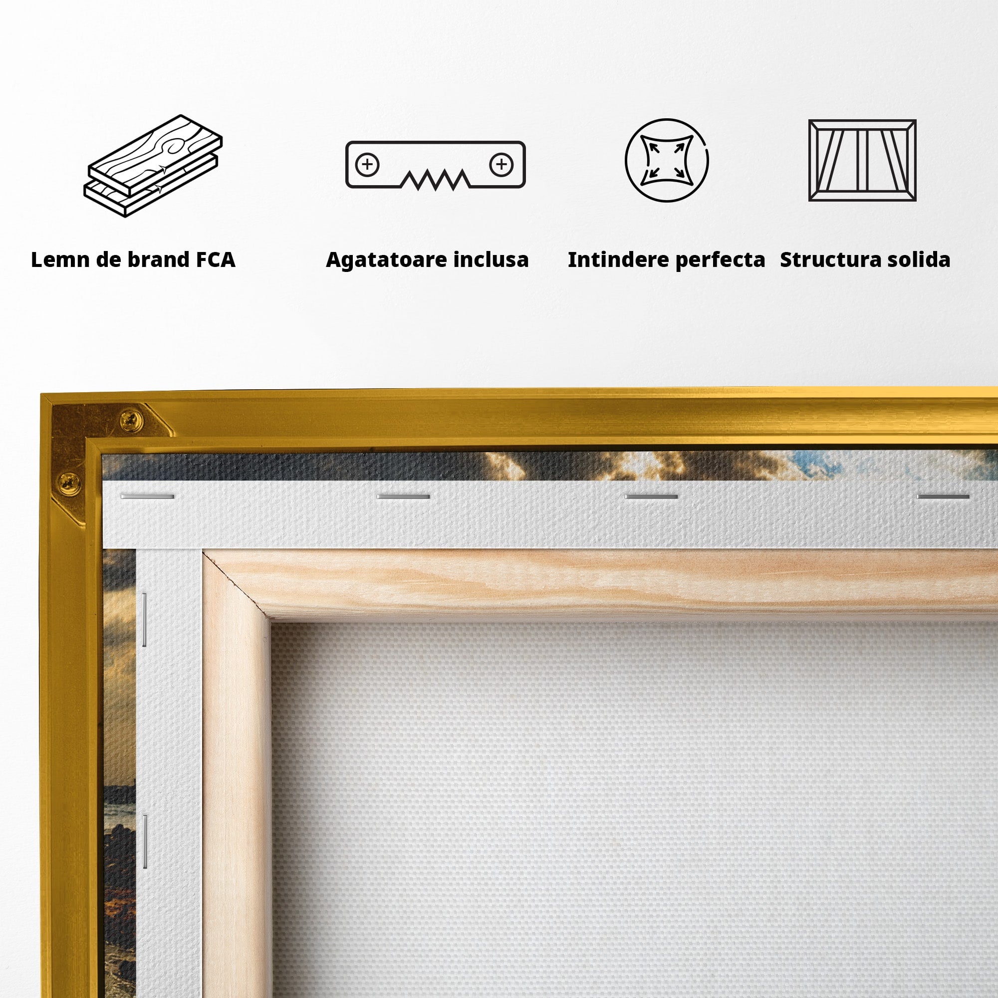 Tablou Canvas Premium LuxCanva® A1759, Apus Pe Tarmul Marii, Apus, Mare, Peisaj, Natura, Living, Culori Vibrante