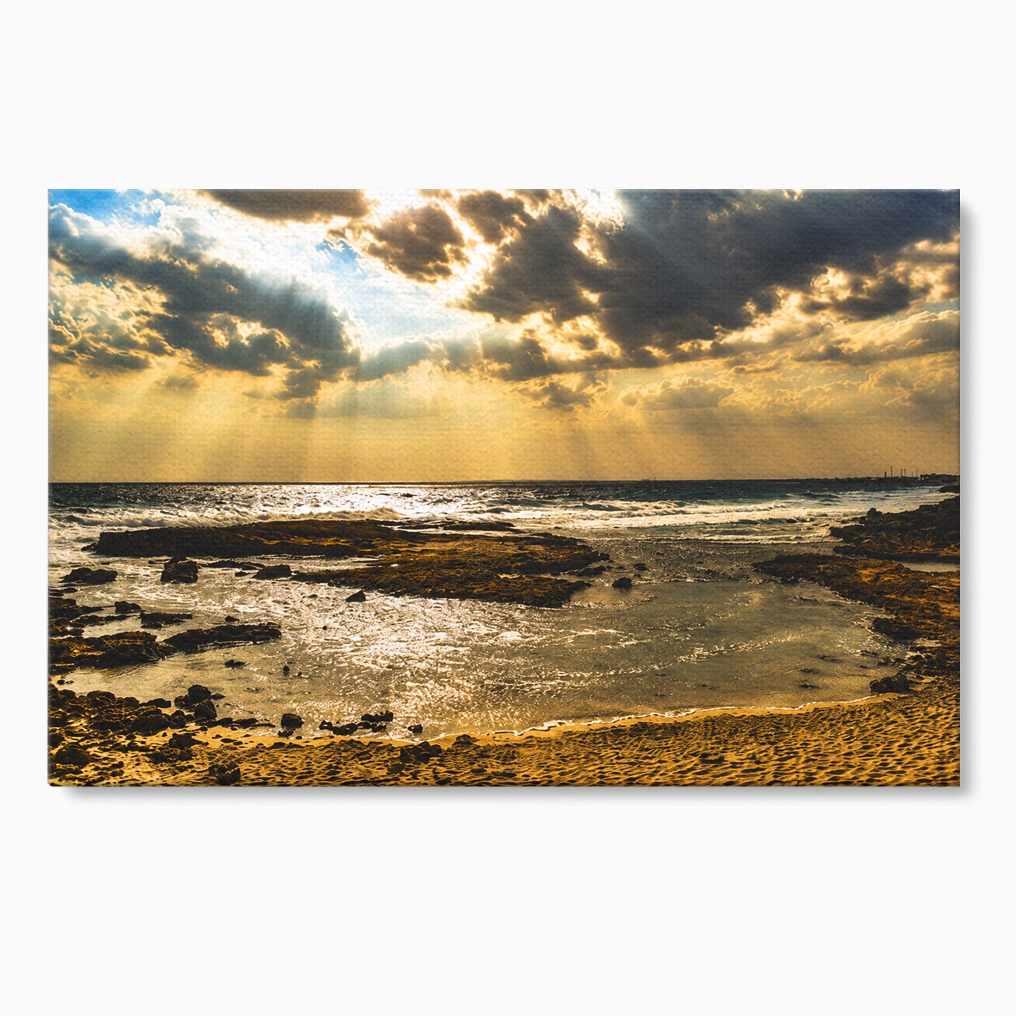 Tablou Canvas Premium LuxCanva® A1759, Apus Pe Tarmul Marii, Apus, Mare, Peisaj, Natura, Living, Culori Vibrante