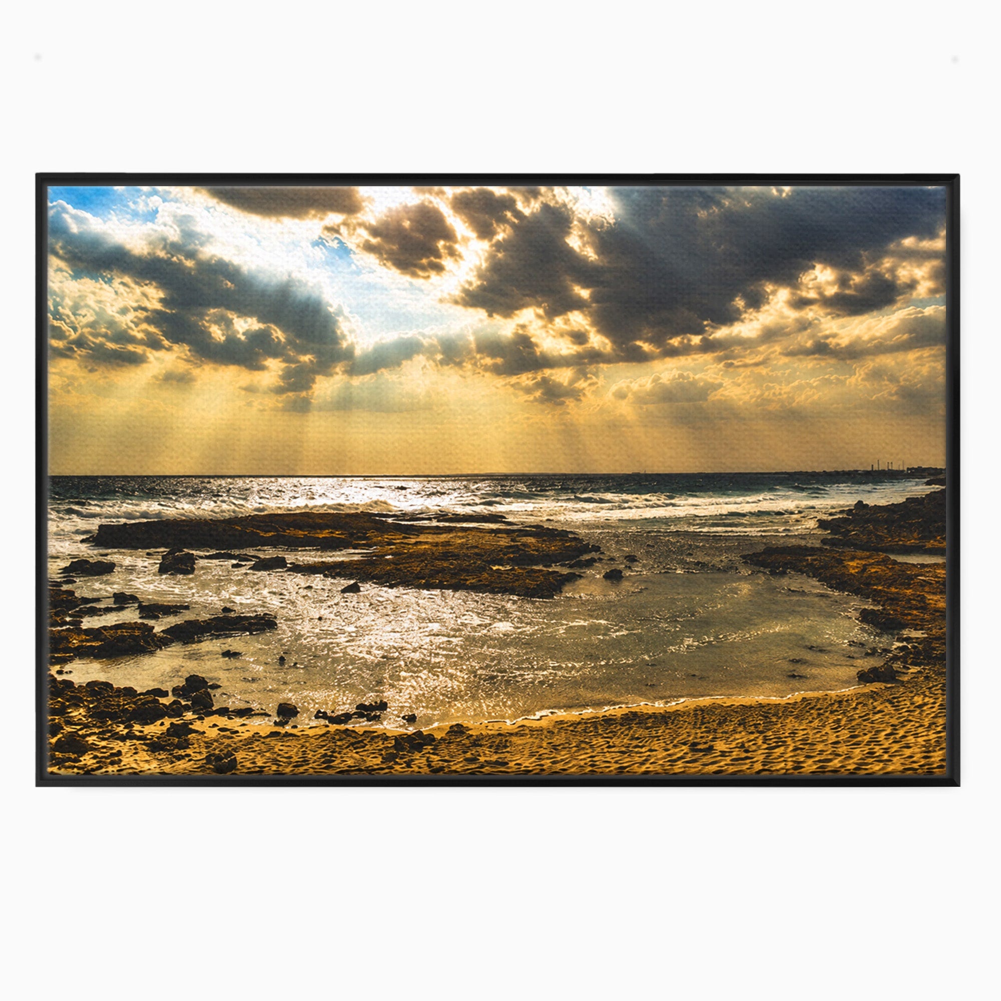 Tablou Canvas Premium LuxCanva® A1759, Apus Pe Tarmul Marii, Apus, Mare, Peisaj, Natura, Living, Culori Vibrante