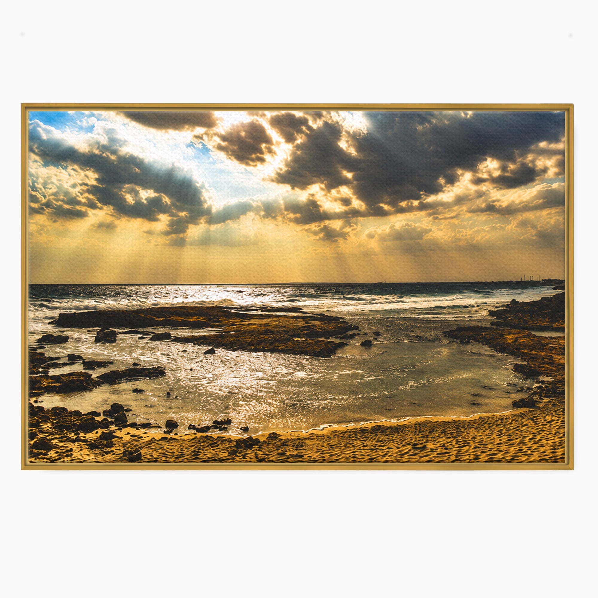 Tablou Canvas Premium LuxCanva® A1759, Apus Pe Tarmul Marii, Apus, Mare, Peisaj, Natura, Living, Culori Vibrante