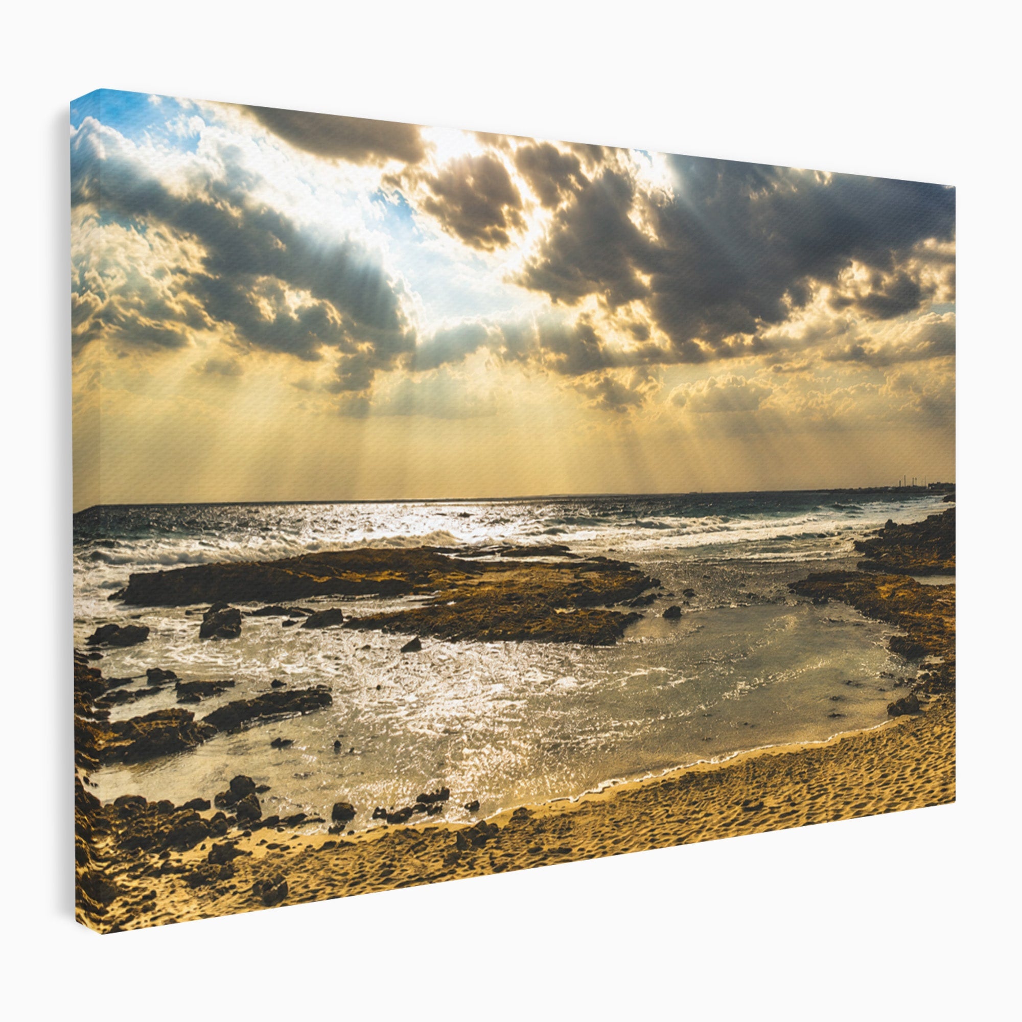 Tablou Canvas Premium LuxCanva® A1759, Apus Pe Tarmul Marii, Apus, Mare, Peisaj, Natura, Living, Culori Vibrante