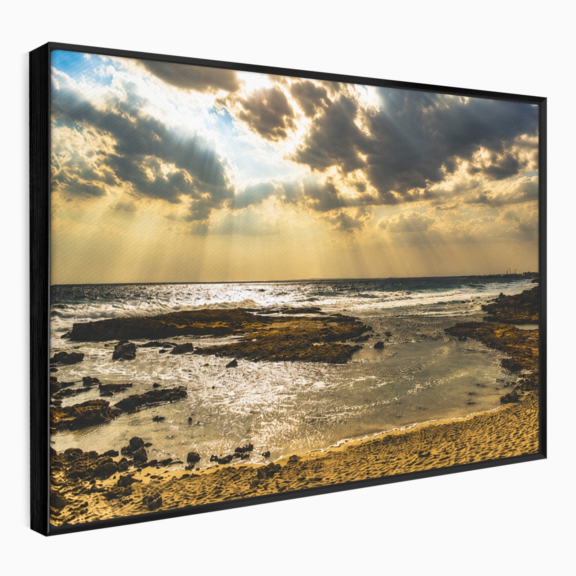 Tablou Canvas Premium LuxCanva® A1759, Apus Pe Tarmul Marii, Apus, Mare, Peisaj, Natura, Living, Culori Vibrante