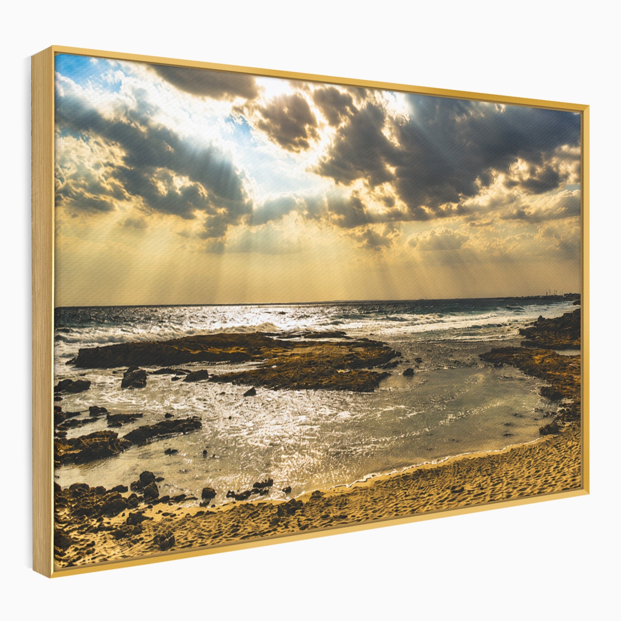 Tablou Canvas Premium LuxCanva® A1759, Apus Pe Tarmul Marii, Apus, Mare, Peisaj, Natura, Living, Culori Vibrante