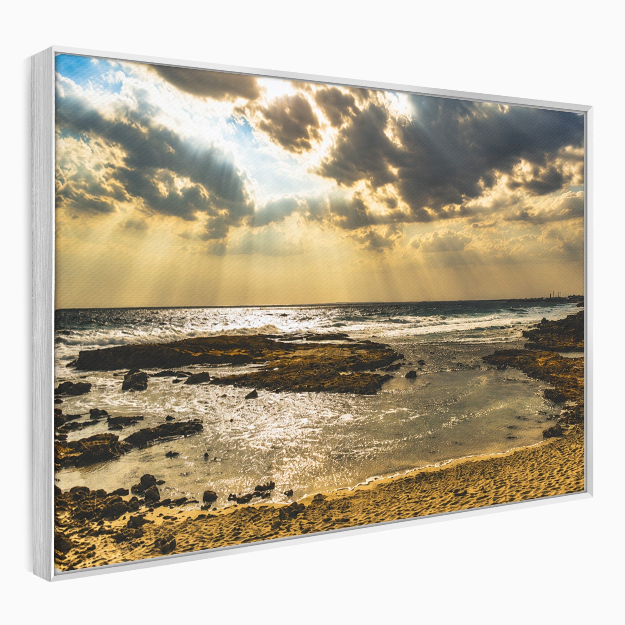 Tablou Canvas Premium LuxCanva® A1759, Apus Pe Tarmul Marii, Apus, Mare, Peisaj, Natura, Living, Culori Vibrante