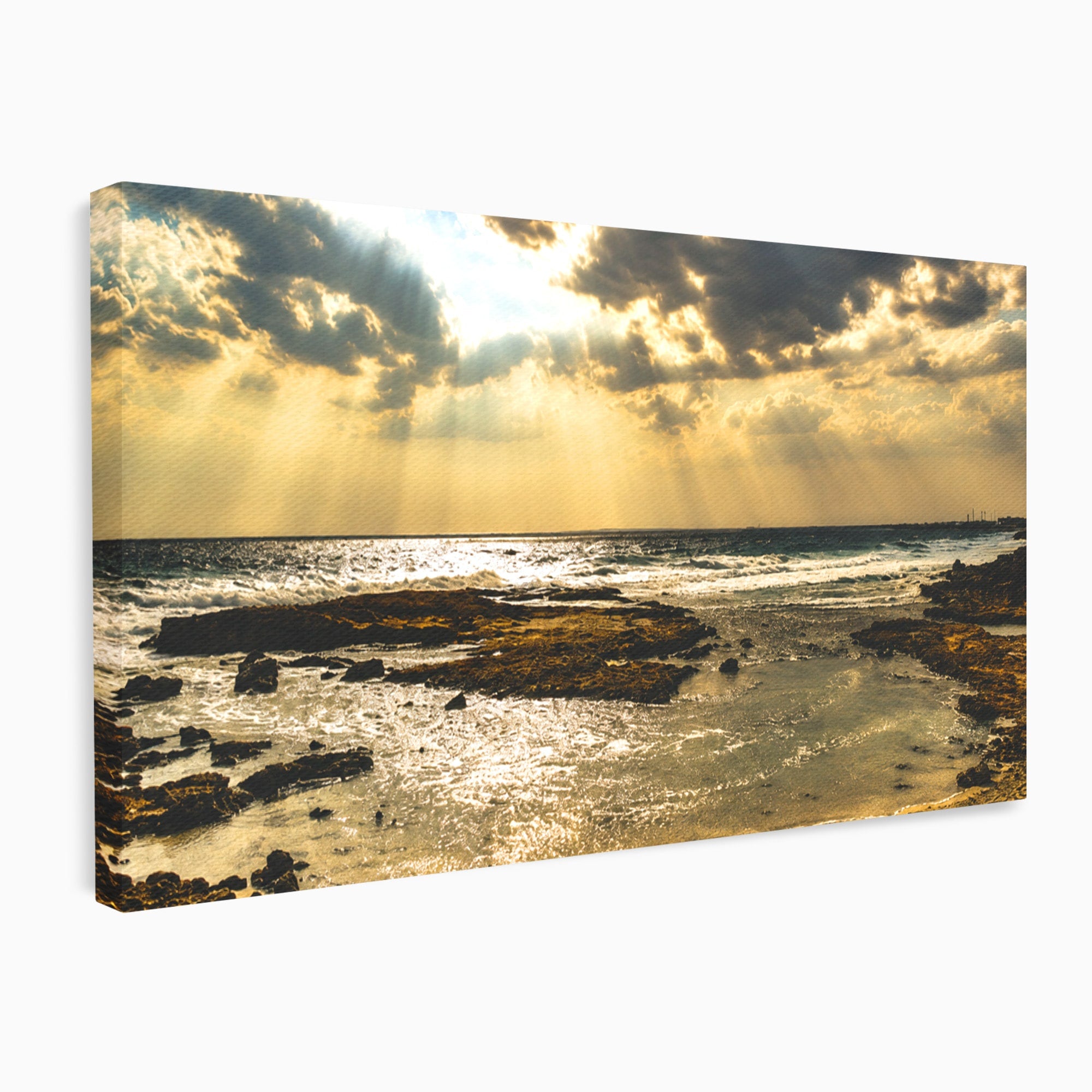 Tablou Canvas Premium LuxCanva® A1759, Apus Pe Tarmul Marii, Apus, Mare, Peisaj, Natura, Living, Culori Vibrante
