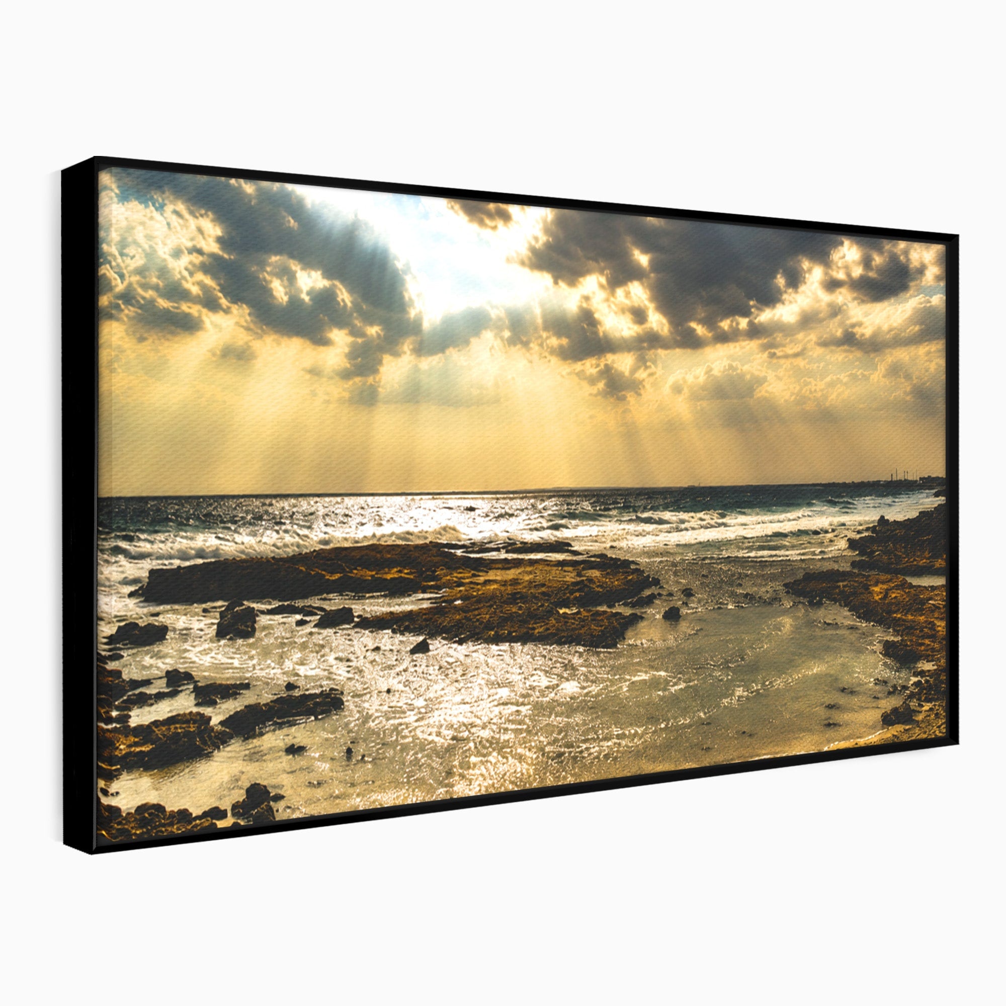 Tablou Canvas Premium LuxCanva® A1759, Apus Pe Tarmul Marii, Apus, Mare, Peisaj, Natura, Living, Culori Vibrante