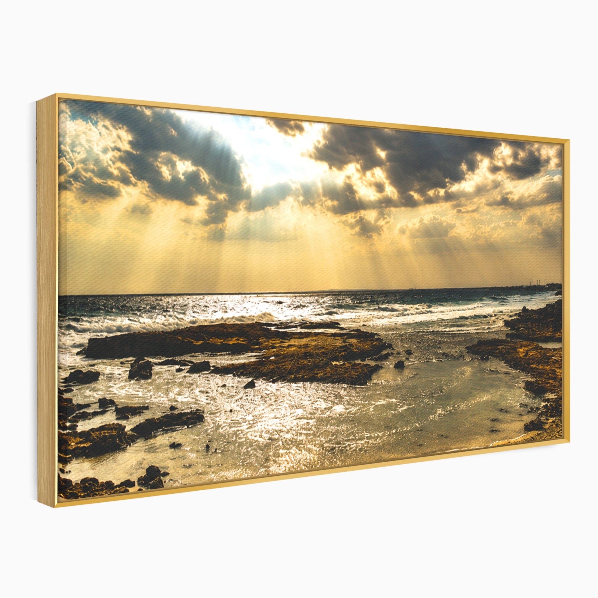 Tablou Canvas Premium LuxCanva® A1759, Apus Pe Tarmul Marii, Apus, Mare, Peisaj, Natura, Living, Culori Vibrante