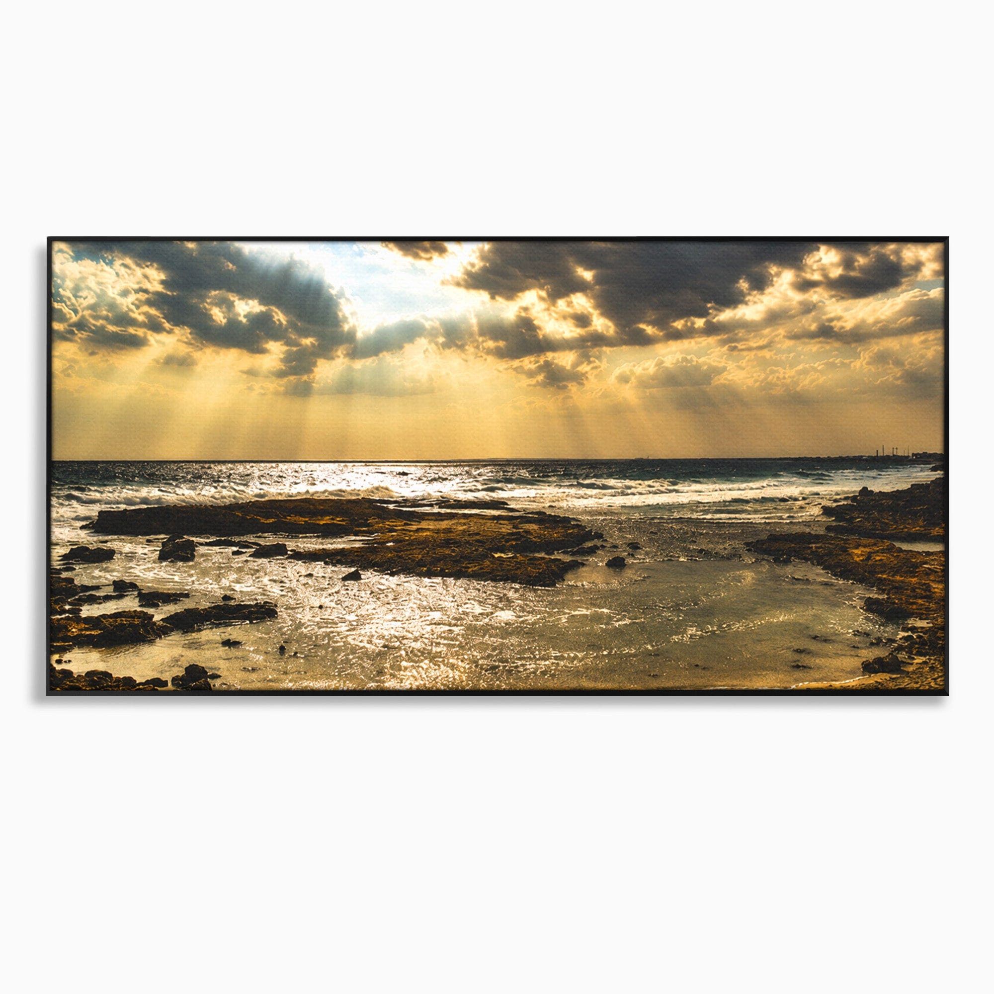Tablou Canvas Premium LuxCanva® A1759, Apus Pe Tarmul Marii, Apus, Mare, Peisaj, Natura, Living, Culori Vibrante