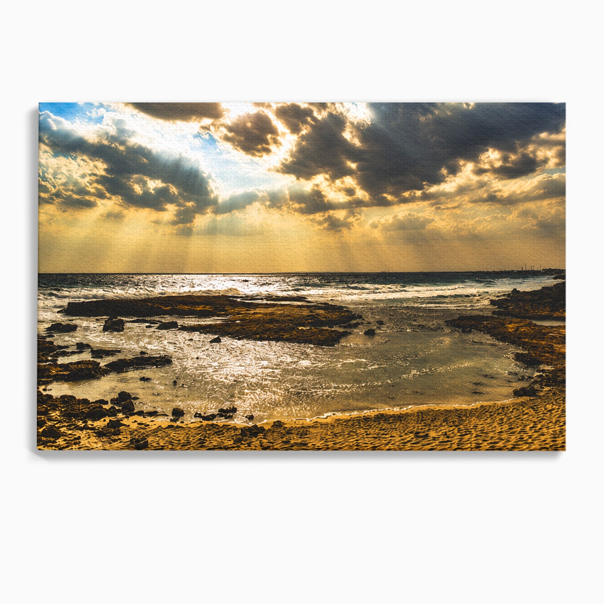 Tablou Canvas Premium LuxCanva® A1759, Apus Pe Tarmul Marii, Apus, Mare, Peisaj, Natura, Living, Culori Vibrante