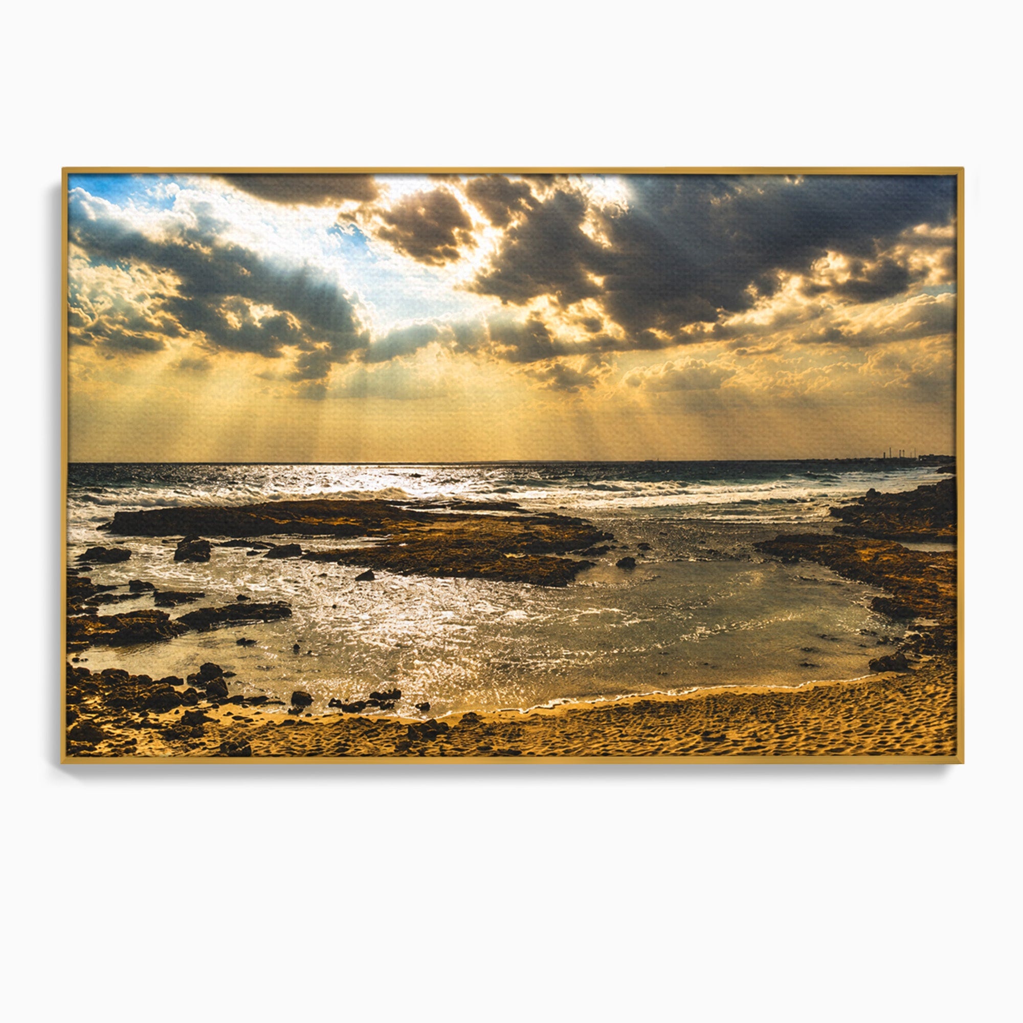 Tablou Canvas Premium LuxCanva® A1759, Apus Pe Tarmul Marii, Apus, Mare, Peisaj, Natura, Living, Culori Vibrante