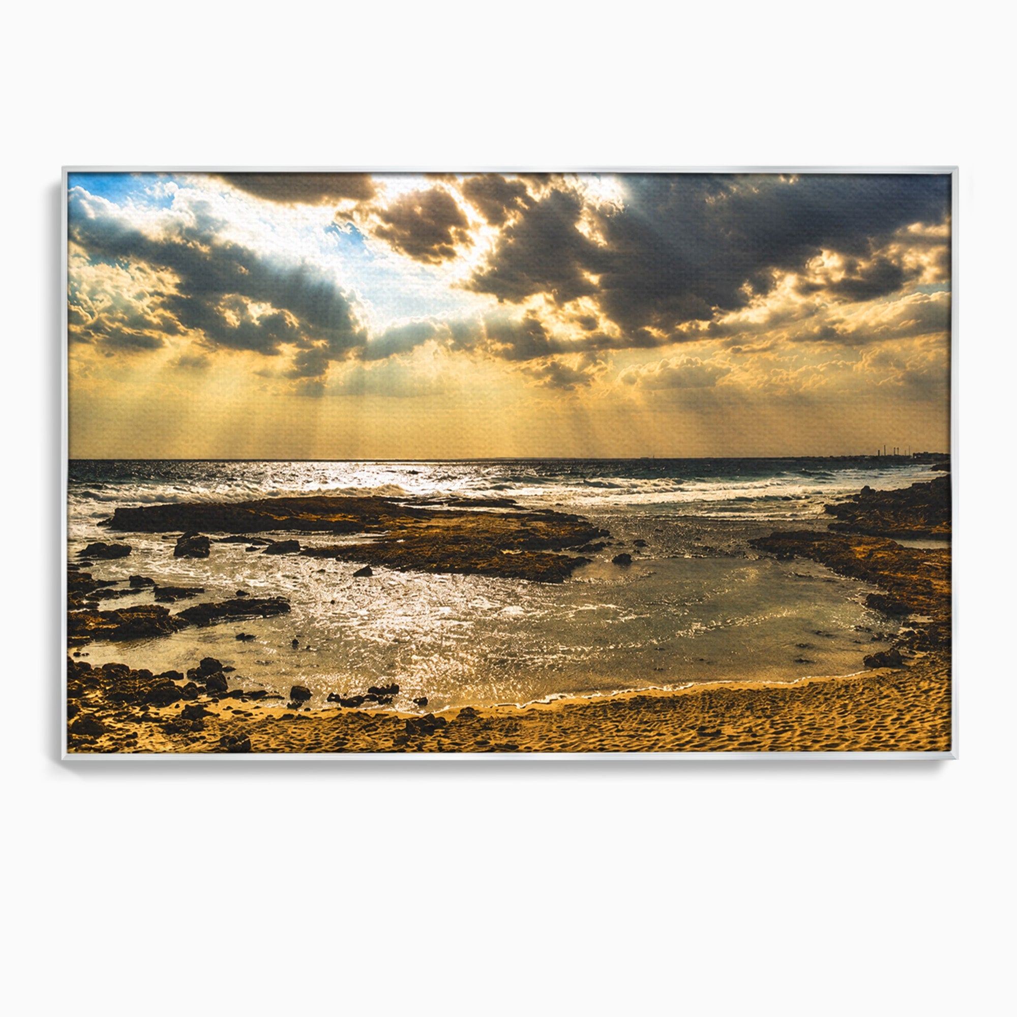 Tablou Canvas Premium LuxCanva® A1759, Apus Pe Tarmul Marii, Apus, Mare, Peisaj, Natura, Living, Culori Vibrante
