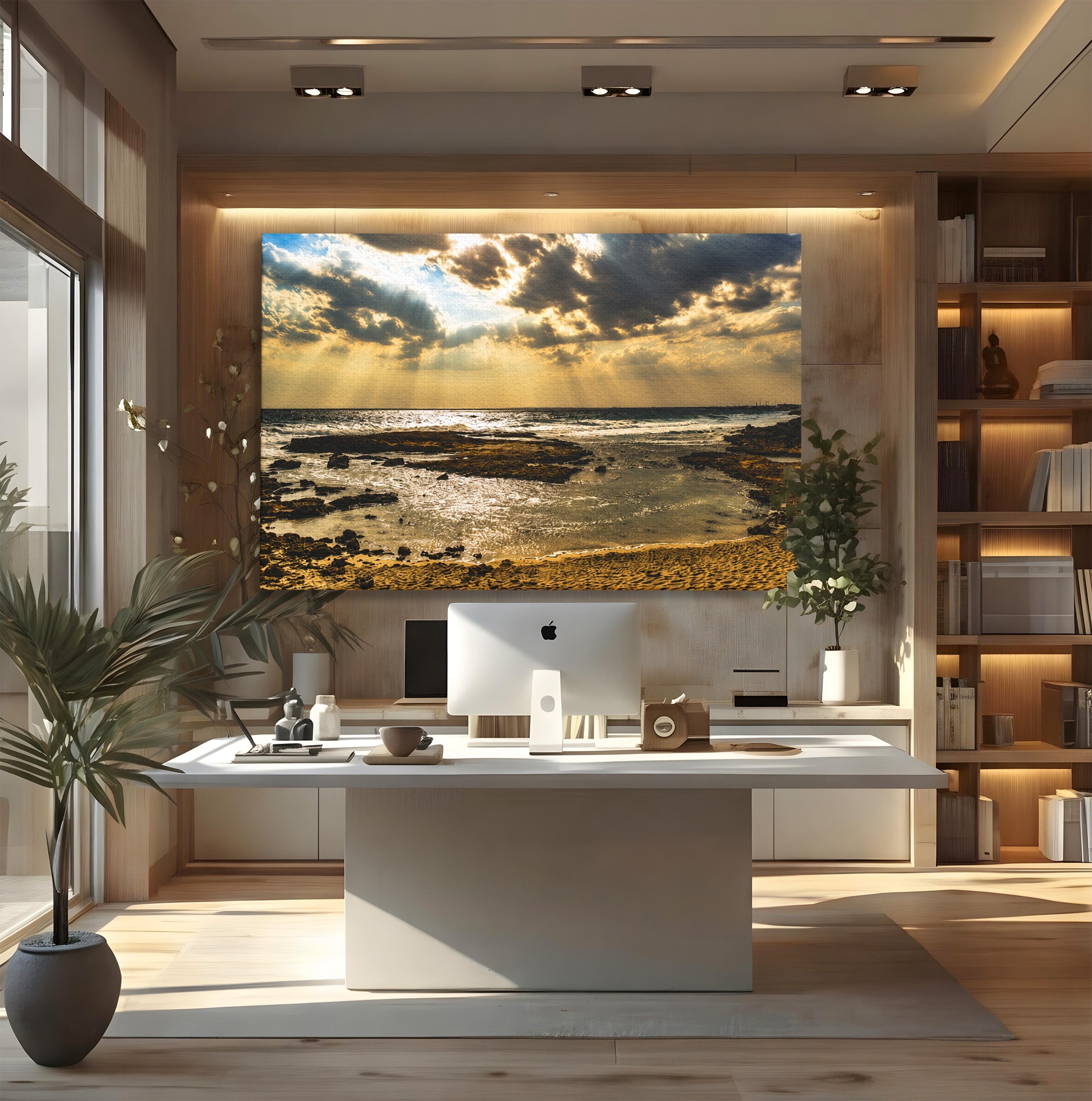 Tablou Canvas Premium LuxCanva® A1759, Apus Pe Tarmul Marii, Apus, Mare, Peisaj, Natura, Living, Culori Vibrante