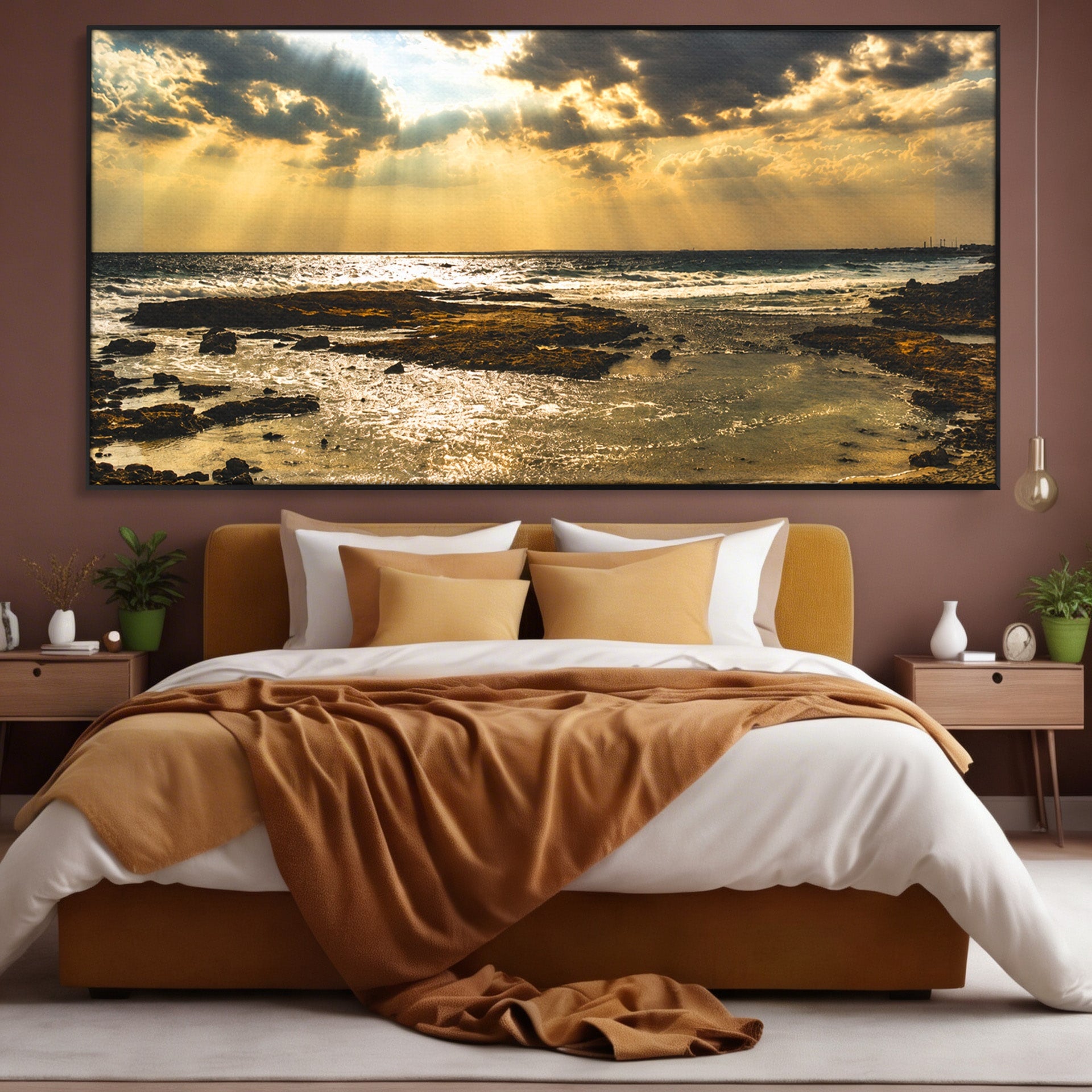 Tablou Canvas Premium LuxCanva® A1759, Apus Pe Tarmul Marii, Apus, Mare, Peisaj, Natura, Living, Culori Vibrante