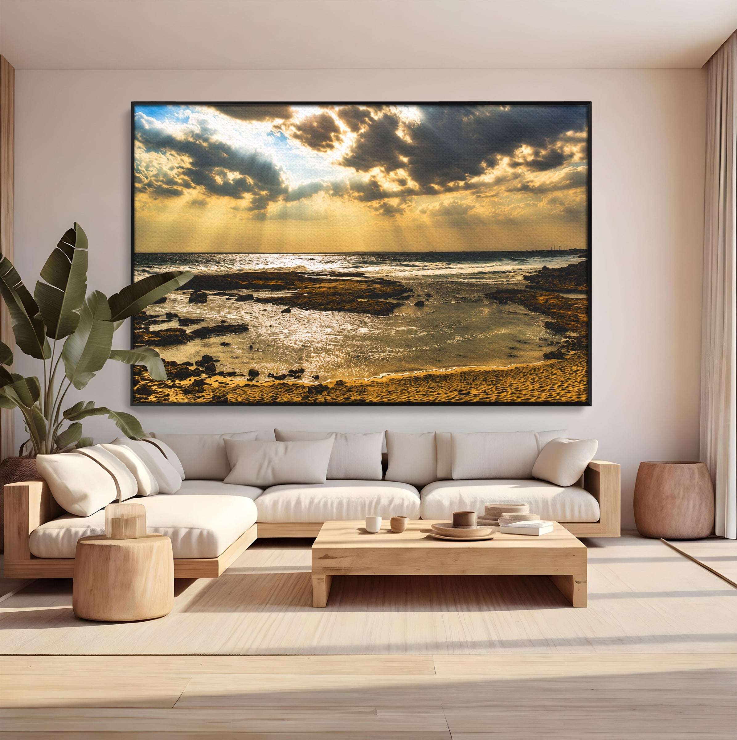 Tablou Canvas Premium LuxCanva® A1759, Apus Pe Tarmul Marii, Apus, Mare, Peisaj, Natura, Living, Culori Vibrante