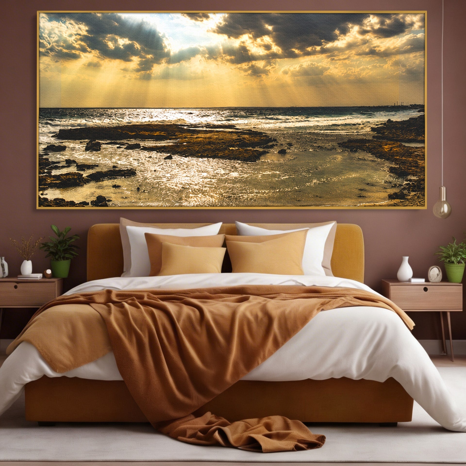 Tablou Canvas Premium LuxCanva® A1759, Apus Pe Tarmul Marii, Apus, Mare, Peisaj, Natura, Living, Culori Vibrante