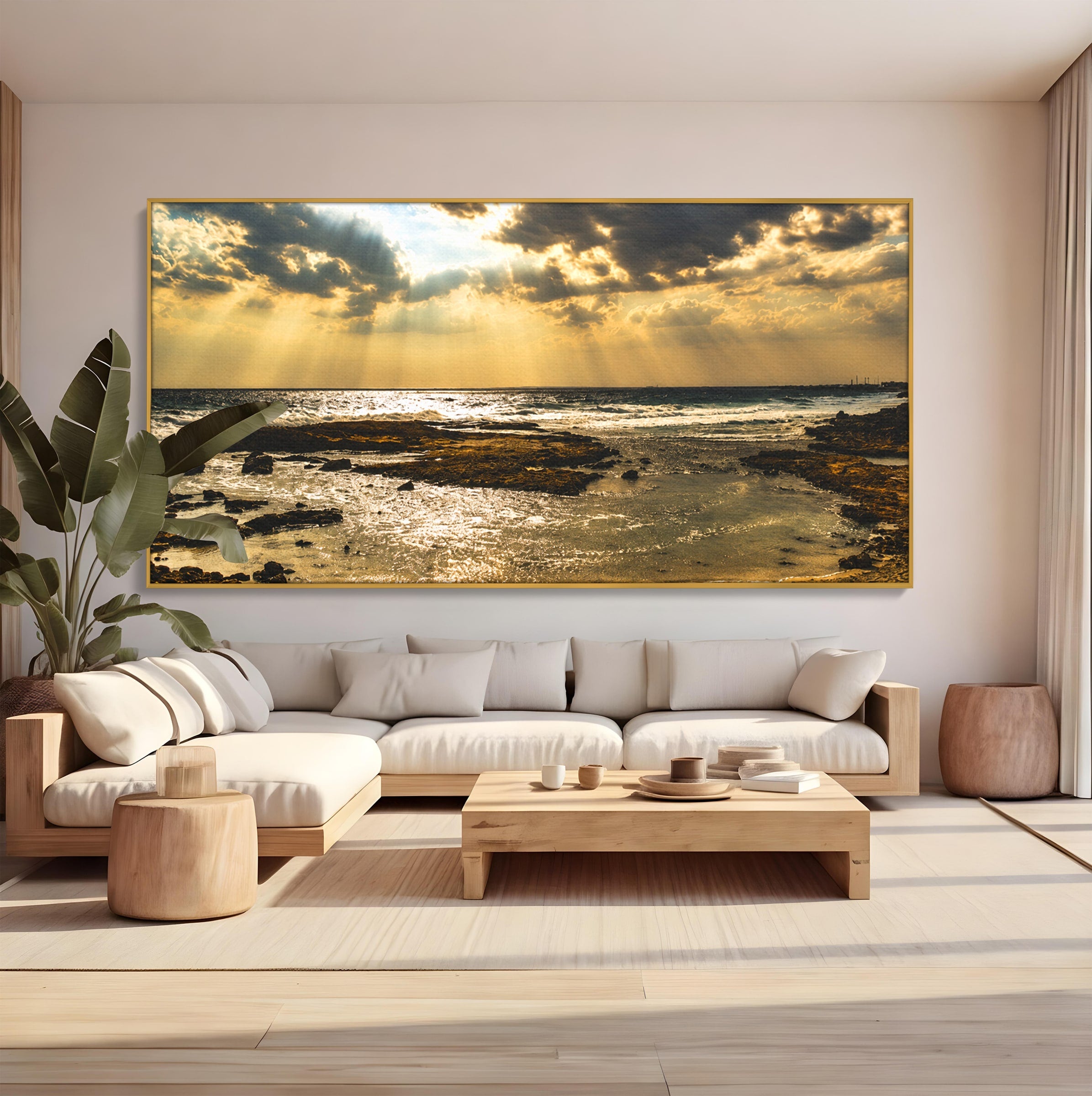 Tablou Canvas Premium LuxCanva® A1759, Apus Pe Tarmul Marii, Apus, Mare, Peisaj, Natura, Living, Culori Vibrante