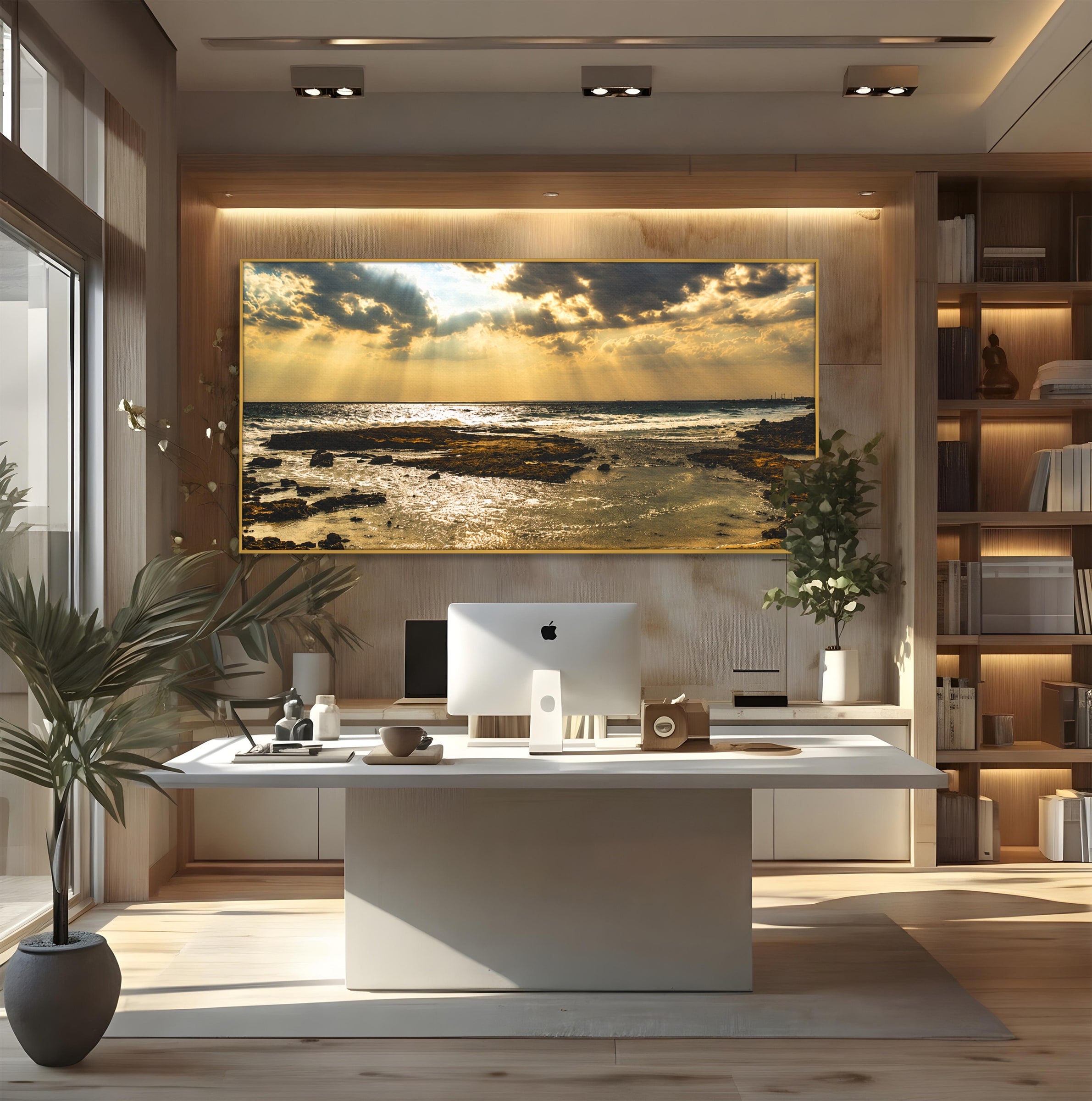 Tablou Canvas Premium LuxCanva® A1759, Apus Pe Tarmul Marii, Apus, Mare, Peisaj, Natura, Living, Culori Vibrante